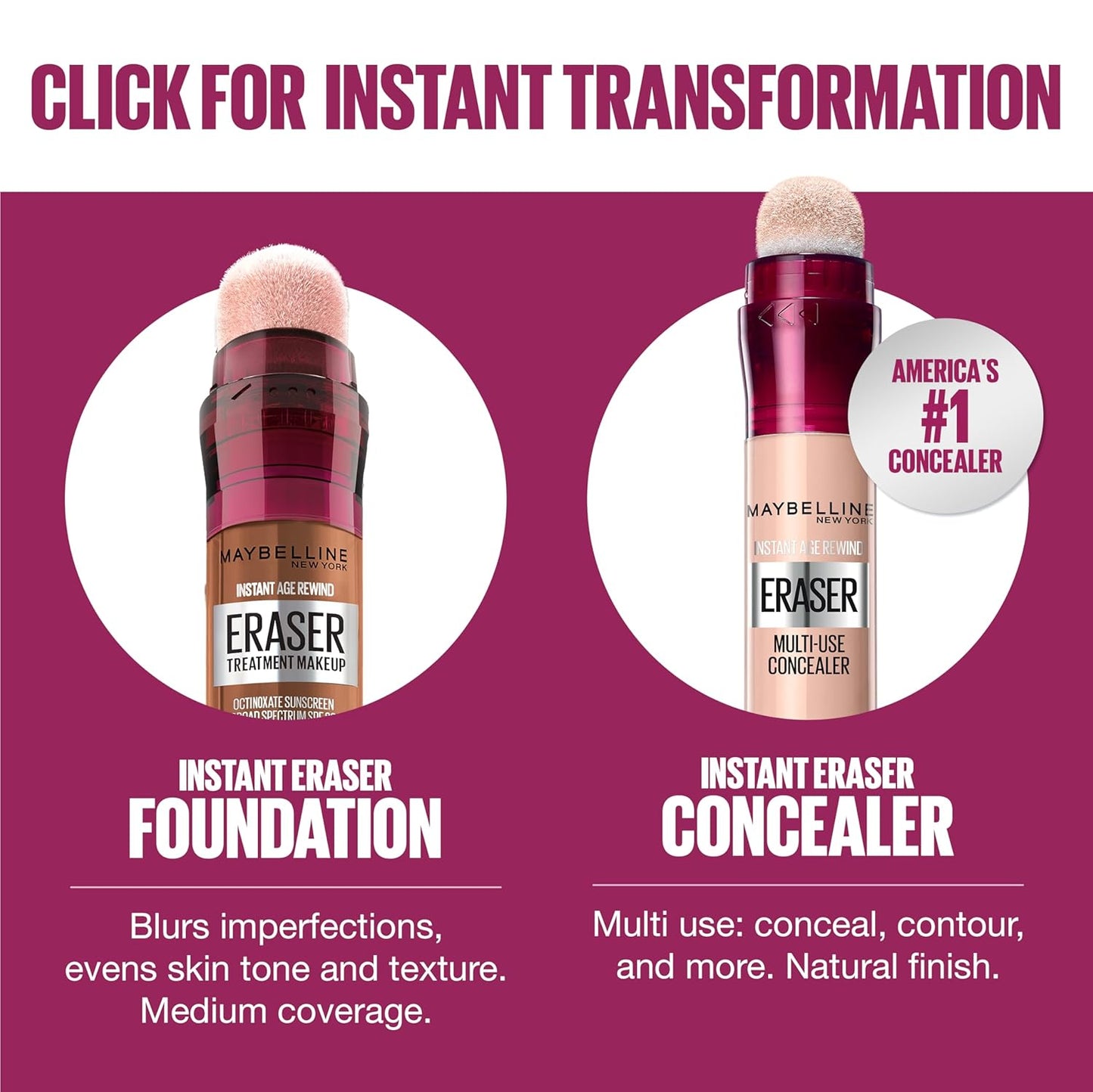 Maybelline Instant Age Rewind Eraser Foundation with SPF 20 and Moisturizing ProVitamin B5, 225, 1 Count