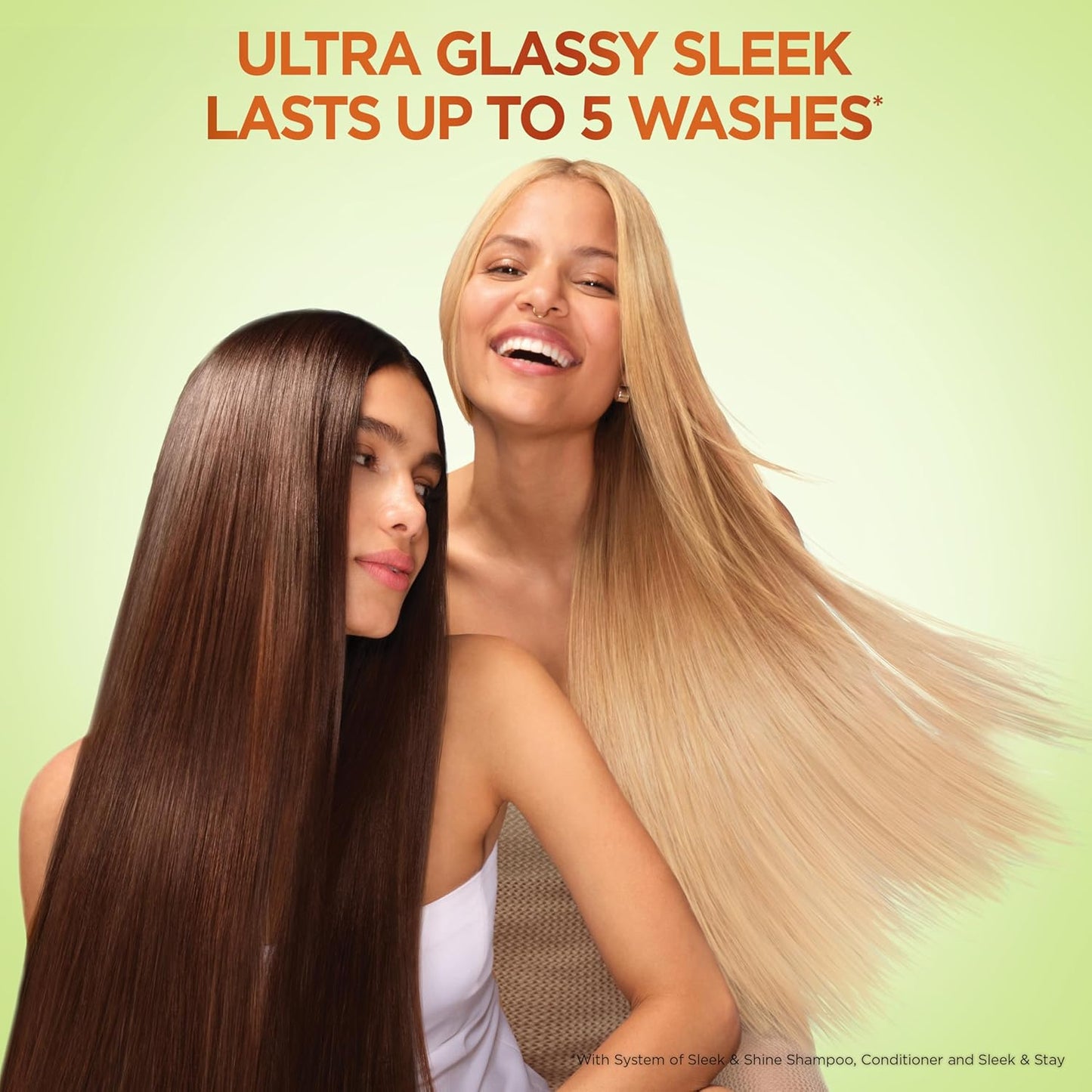 Garnier Fructis Sleek & Shine Shampoo, Conditioner + Leave-In Conditioer Set for Frizzy, Dry Hair, Plant Keratin + Argan Oil (3 Items), 1 Kit (Packaging May Vary)
