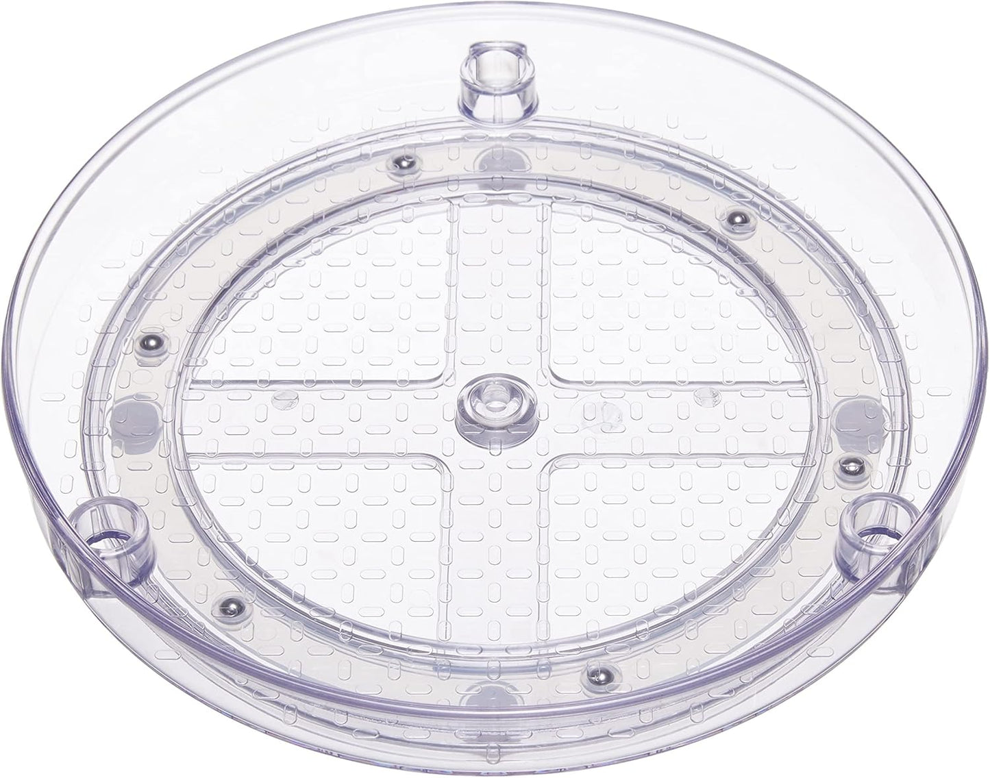 Amazon Basics Lazy Susan Turntable Organizer for Spices and Condiments, 9" Diameter, 2 Tier, Clear
