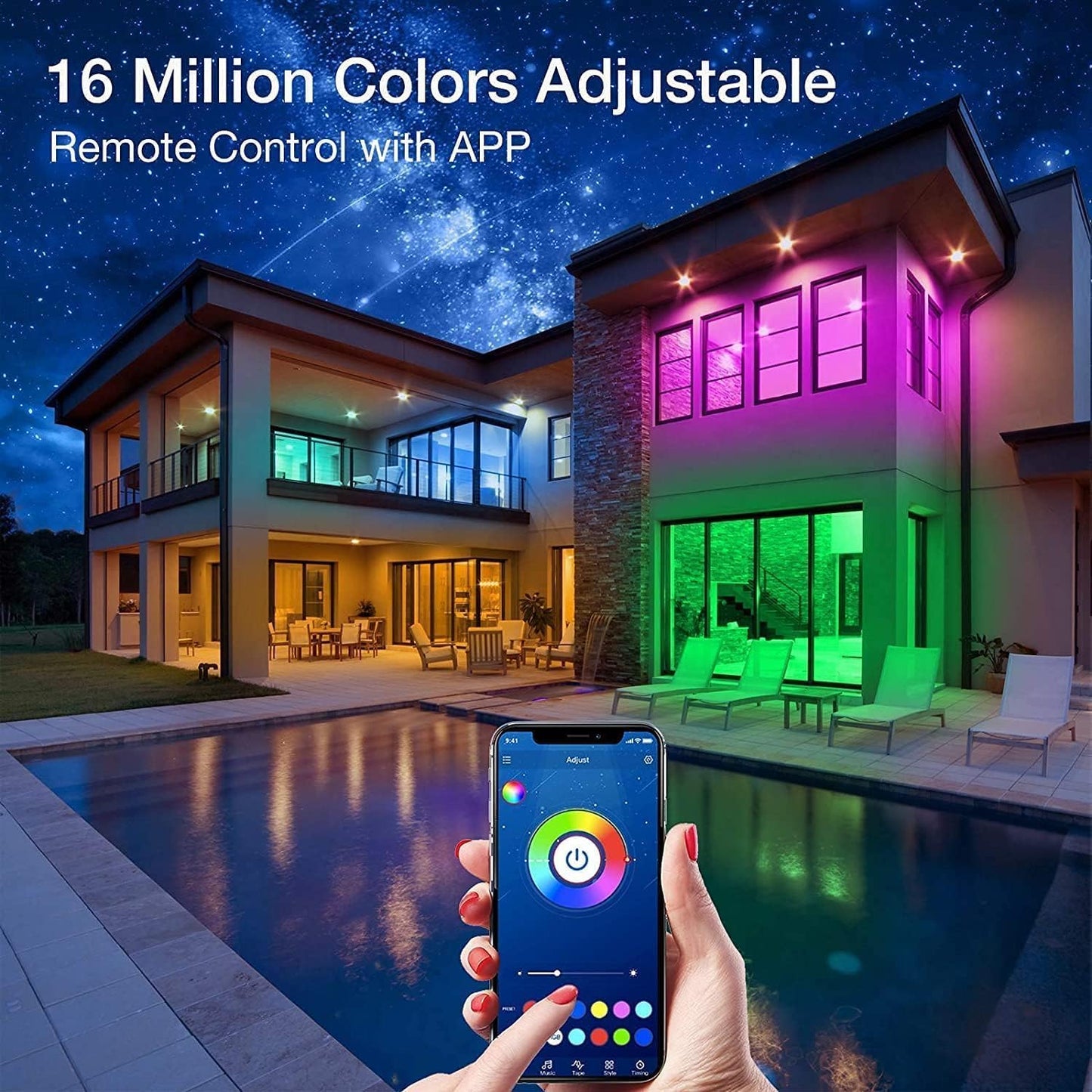 PHOPOLLO Bluetooth Led Strip Lights 100ft (2 Rolls of 50ft), RGB Color Changing LED Lights for Bedroom, Kitchen Decoration, App Control and Music Sync.