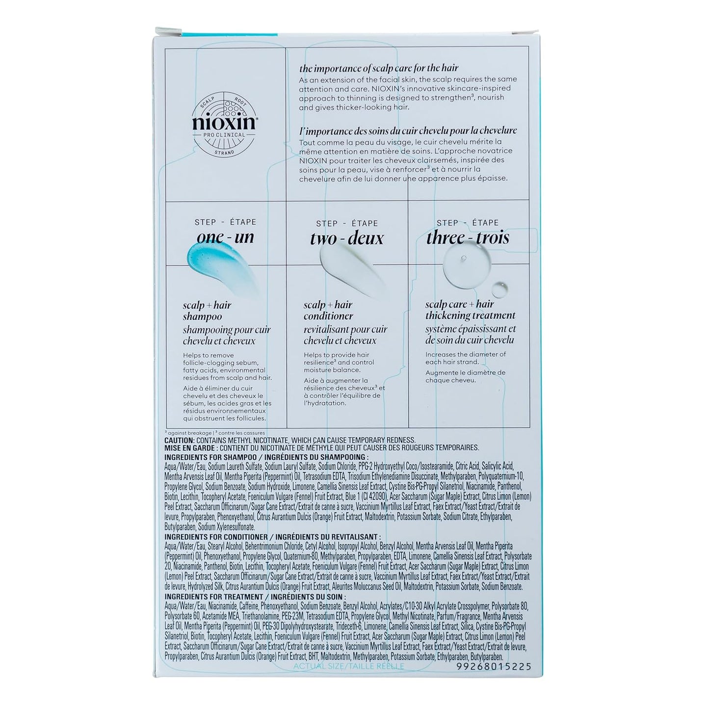 NIOXIN Scalp + Hair Thickening System Kits | For Natural, Colored, & Damaged Hair with Light to Progressed Thinning | Strengthen & Boost Hair Density with Niacinamide & Biotin | 1 Month Supply