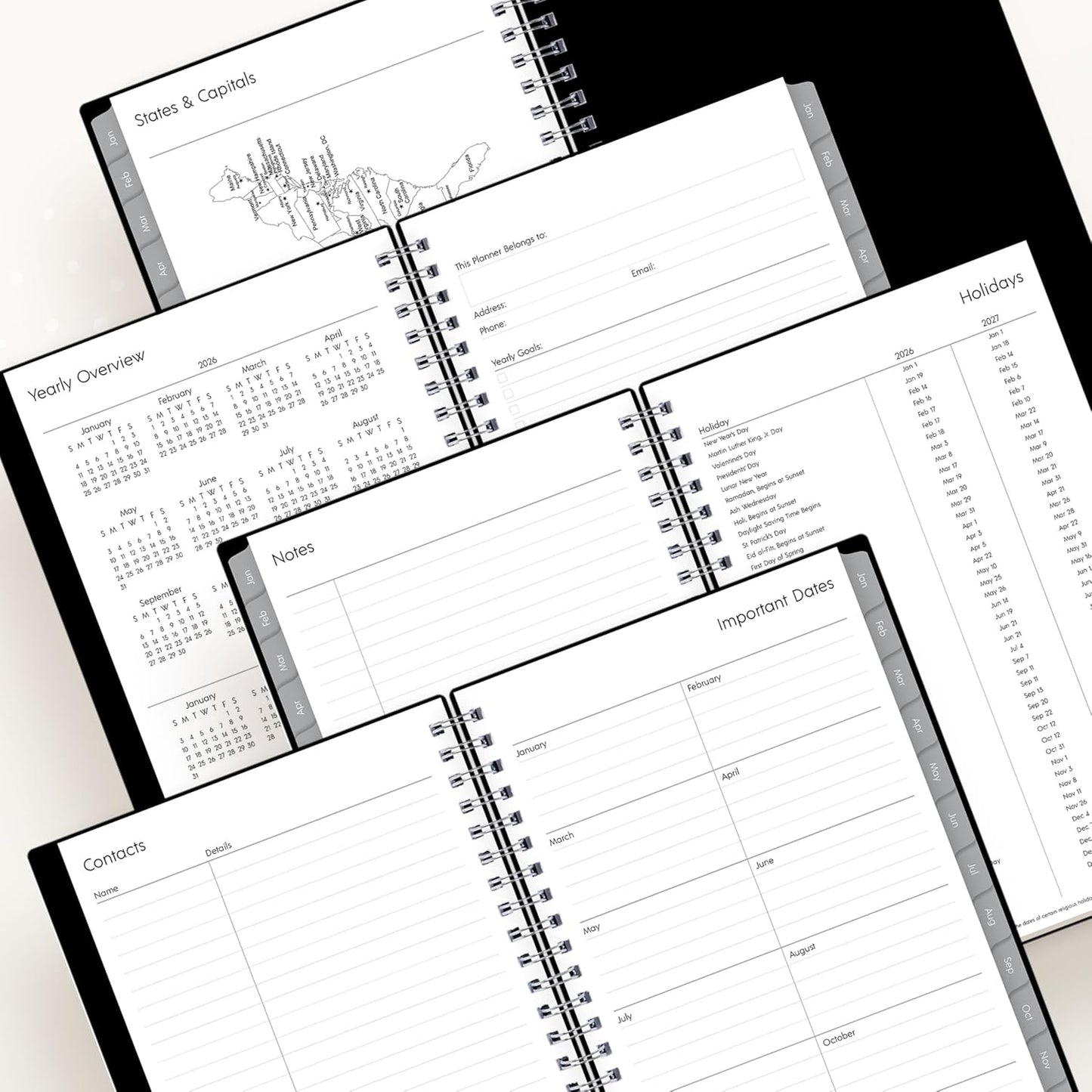 Blue Sky 2026 Weekly and Monthly Planner Calendar, Includes January 2026 - December 2026, 5" x 8", Flexible Cover, Wirebound, Laminated Tabs, Enterprise