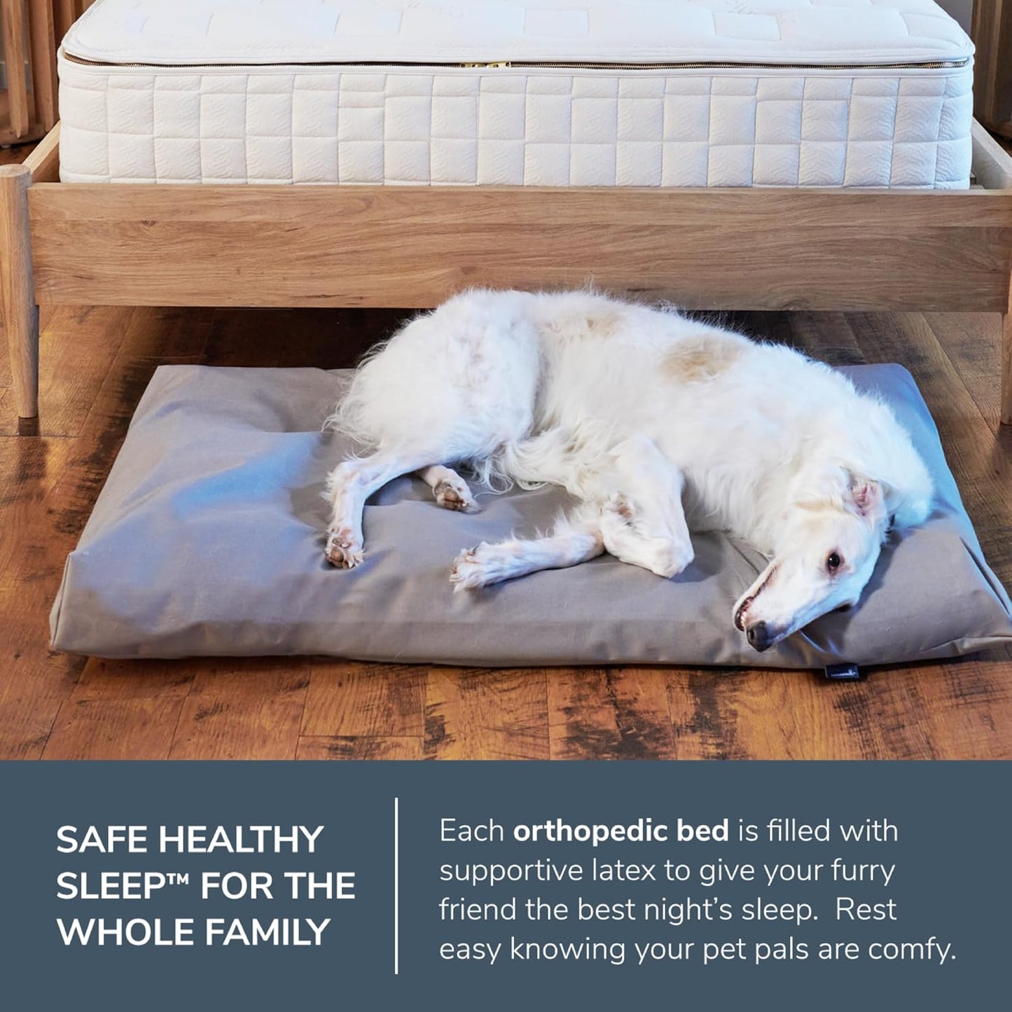 Naturepedic Organic Large Pet Bed - Super Plush Dog & Cat Beds - Ultra Supportive Dog Bed Mat - Ideal Pet Bed with No Polyurethane Foam - 35" x 22" x 4"