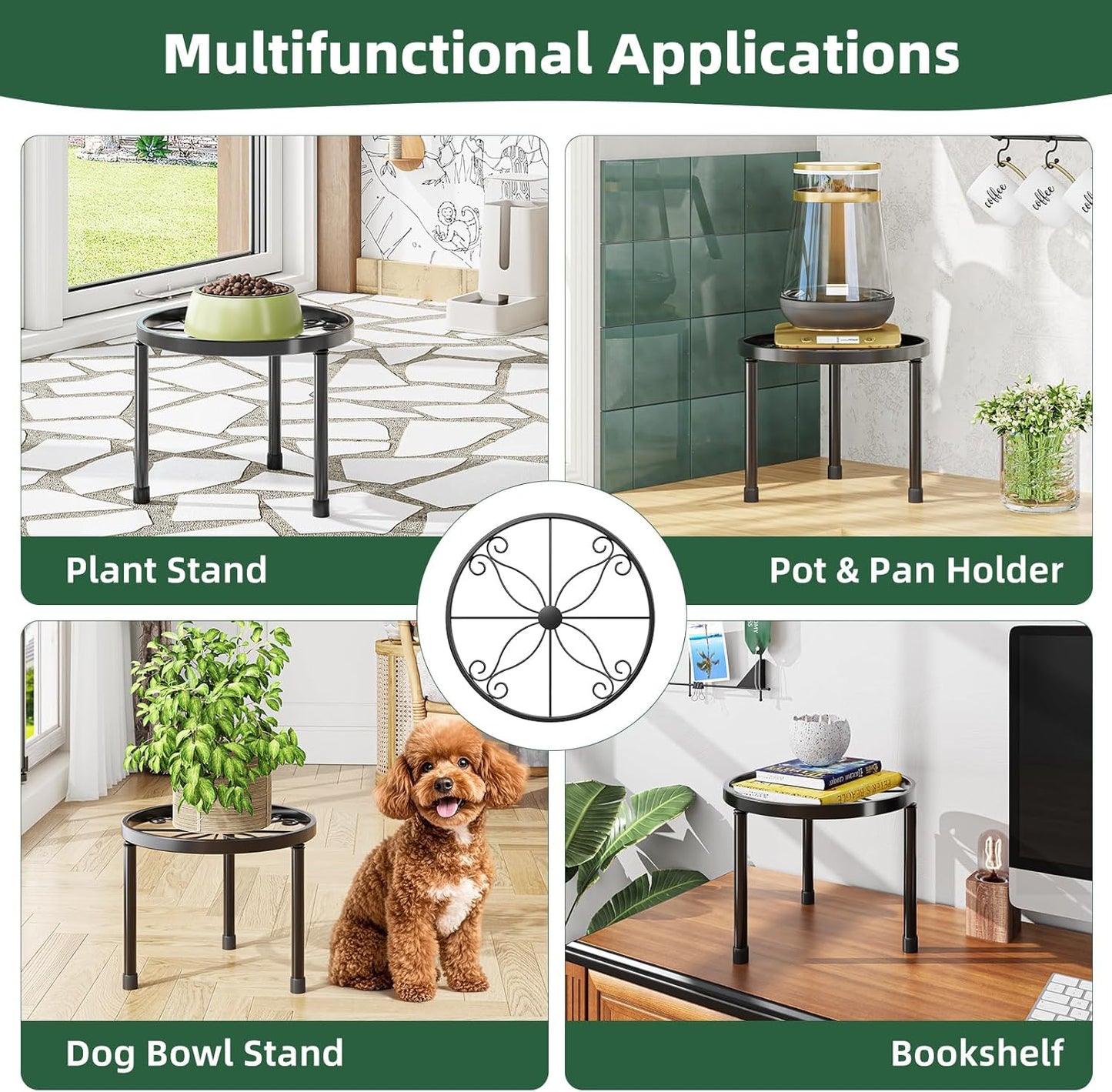 Simple Trending Metal Plant Stand Indoor Outdoor, Heavy Duty Flower Pots Stand, Anti-Rust Iron Plant Pot Shelf Holder for Multiple Plant (5 Pack Black)