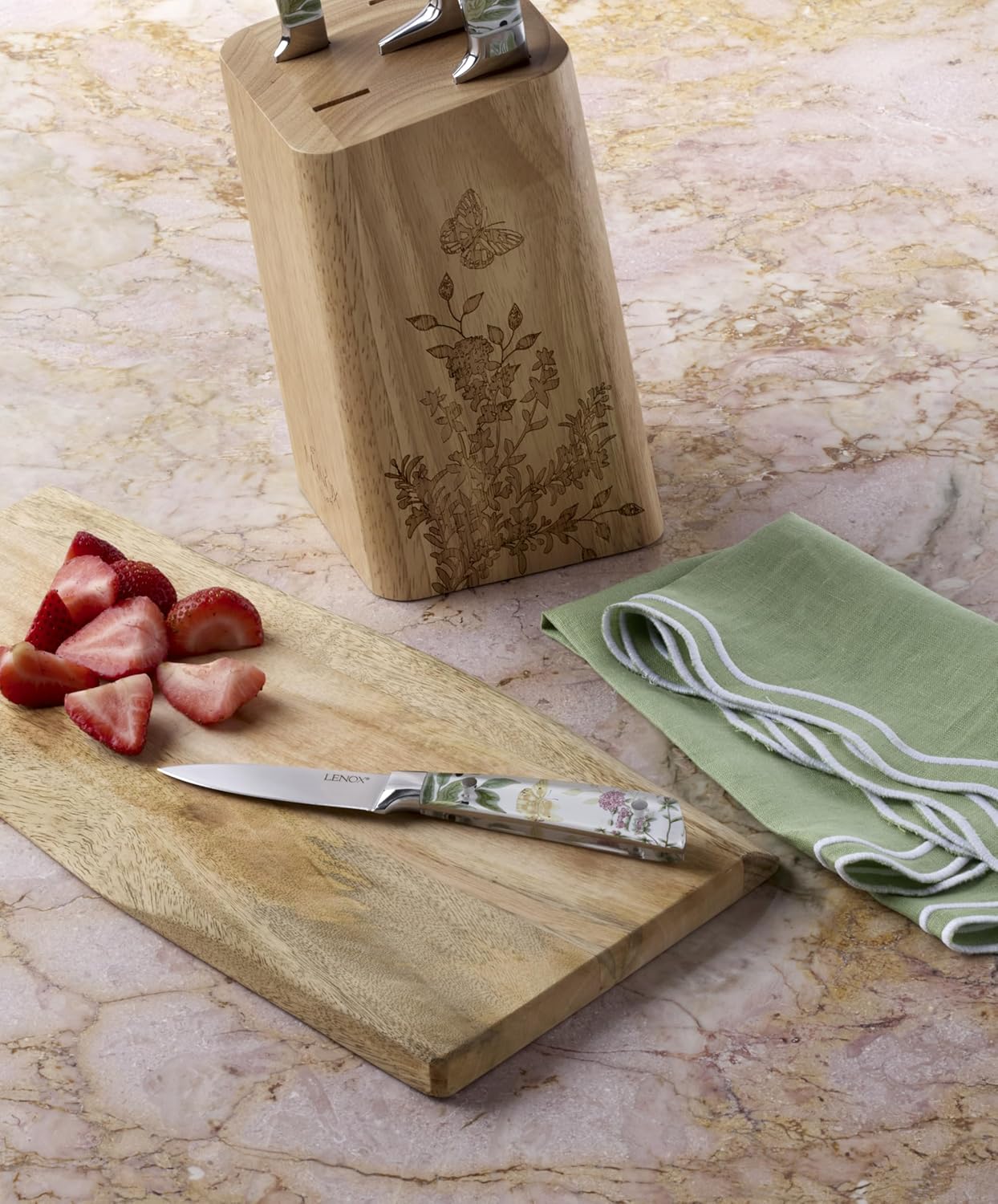 Lenox 898380 Butterfly Meadow Herbs 6-Piece Cutlery Block Set