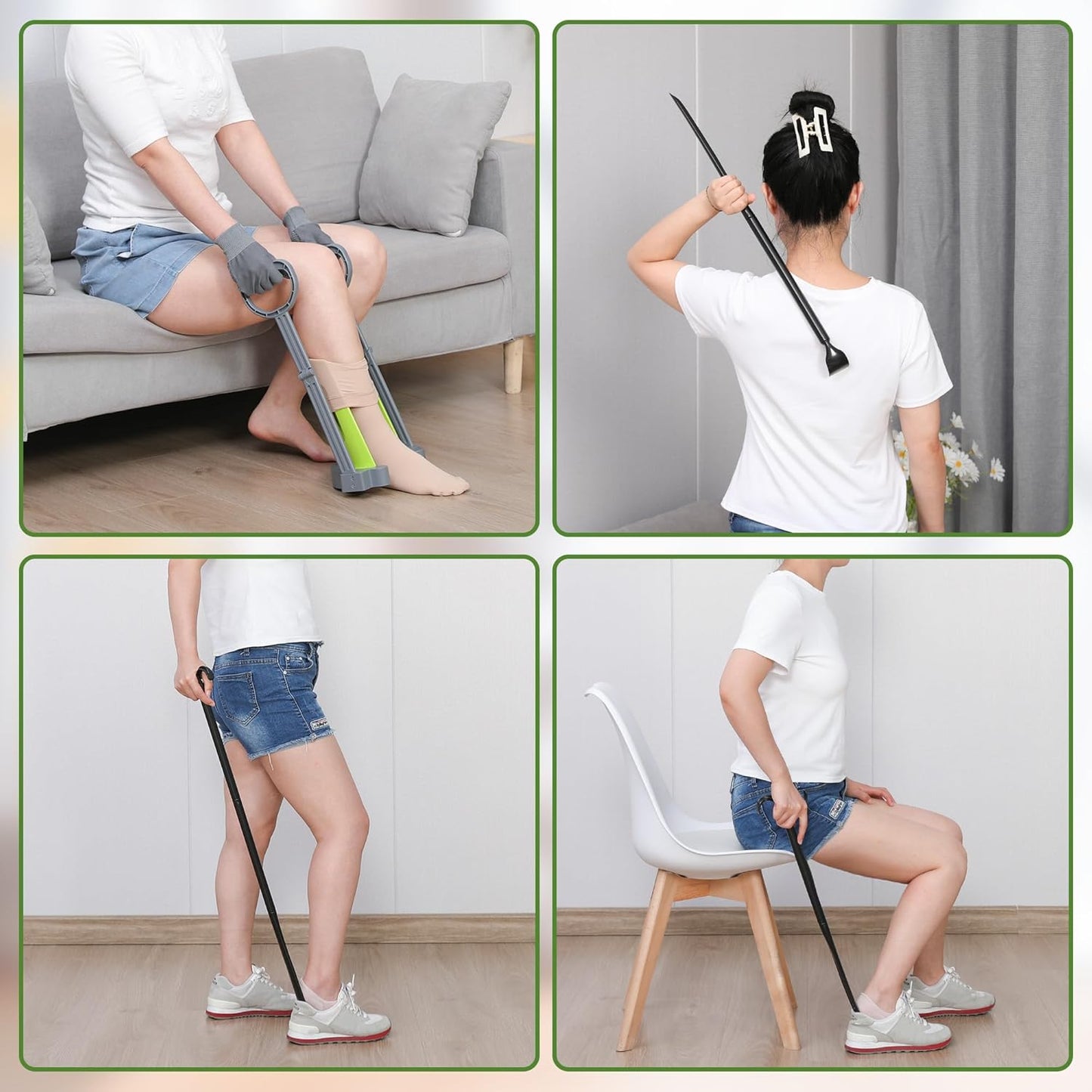 Compression Sock Aid Device - Sock Aids for Compression Stocking - Helper Device for Putting on Hosiery -with Replaceable Dressing Stick