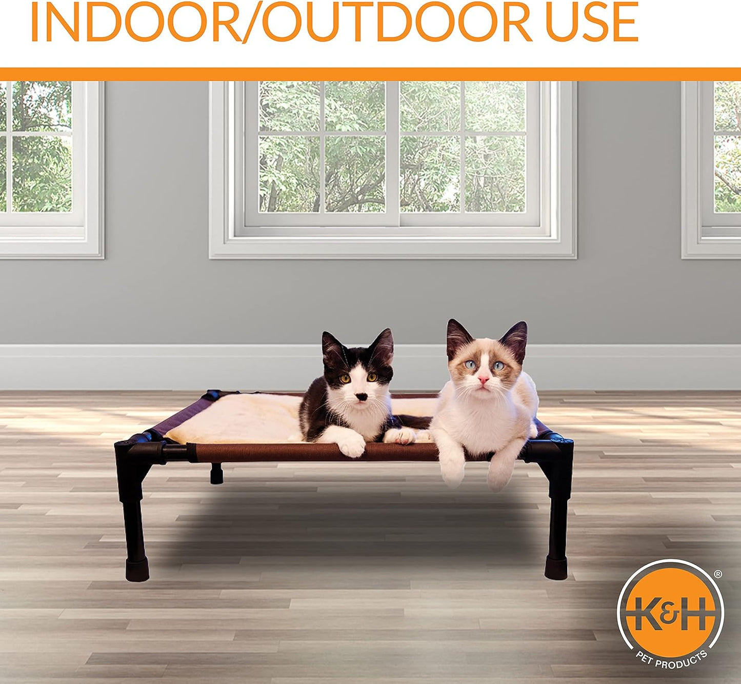 K&H Pet Products Comfy Pet Cot Elevated Pet Bed Chocolate/Tan Small 22 X 17 X 7 Inches