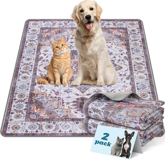 Washable Pee Pads for Dogs and Cats, Non-Slip and Leak-Proof Pee Pads, 100% Waterproof Reusable Puppy Training Mats for Puppy Playpen, Crate, Whelping Box, Potty Training