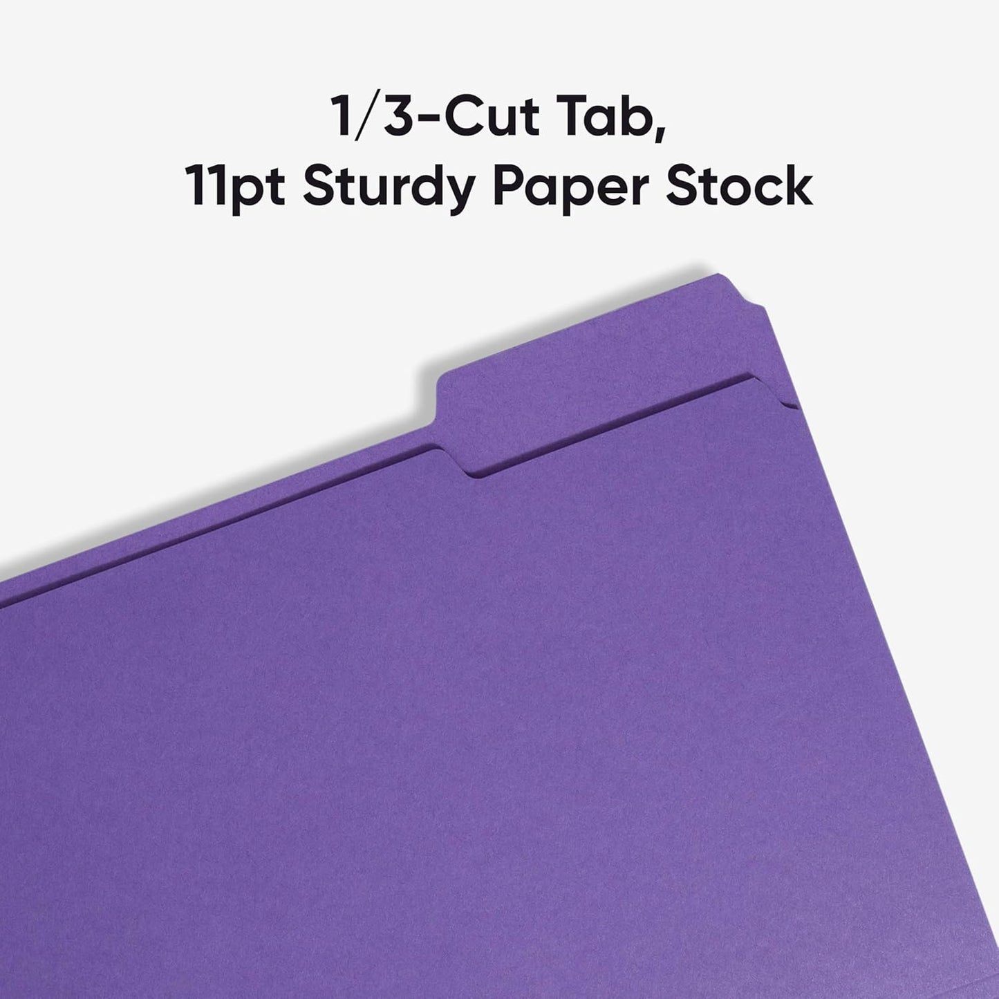 Smead Standard File Folders, 100 Count, Purple, 1/3-Cut Tabs, Letter Size (13043)