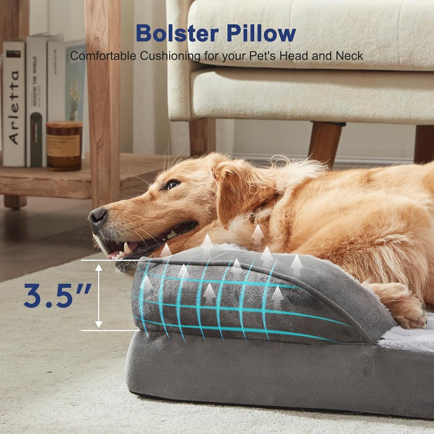 FURTIME Orthopedic Dog Bed for Extra Large Dogs - XL Waterproof Dog Sofa Bed, Ultra Comfy Supportive Foam Pet Bed with Removable Washable Cover, Jumbo Dog Bed with Nonskid Bottom