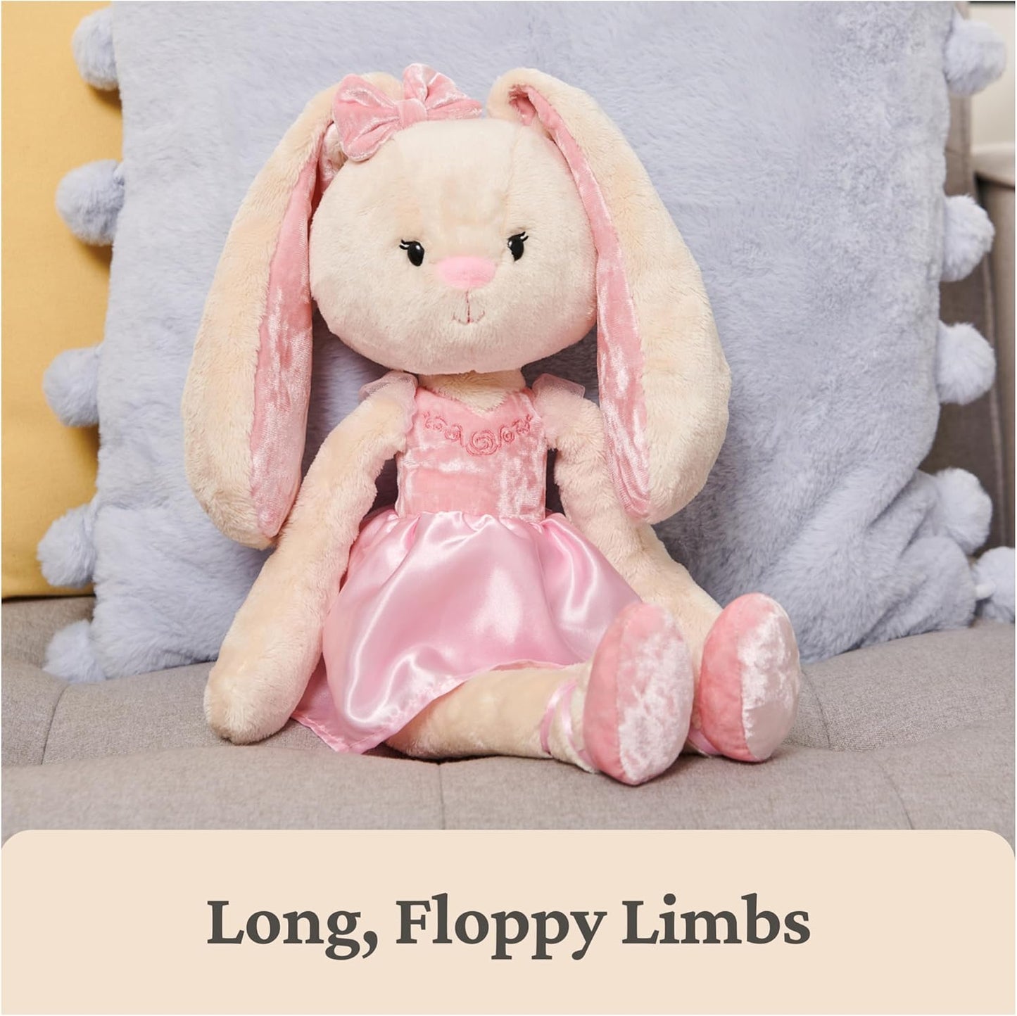 GUND Take-Along Friends Plush, Curtsy Ballerina Bunny, Bunny Stuffed Animal for Ages 1 and Up, Pink, 15"