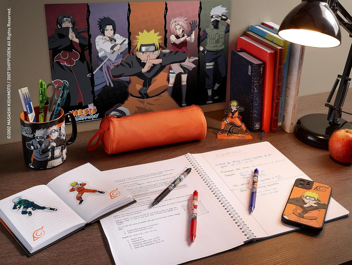 Pilot Frixion Heat/Friction Erasable Rollerball Pen FR7 Naruto Shippuden Limited Edition - Medium Line 0.7mm Tip Nib - Pillow Pack of 2 Pens - FriXion Ball + Clicker (Red)