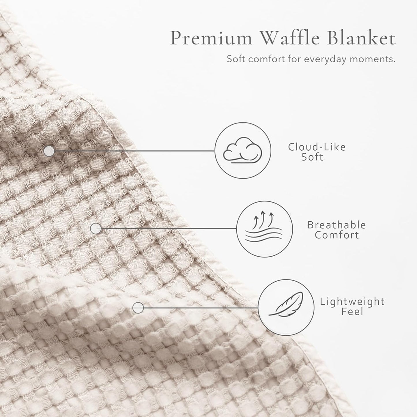 Konssy Waffle Baby Blanket - Soft & Cozy Nursery Swaddle Blanket, Lightweight Toddler Throw for Boys & Girls, Ideal for Wrapping (Oat)