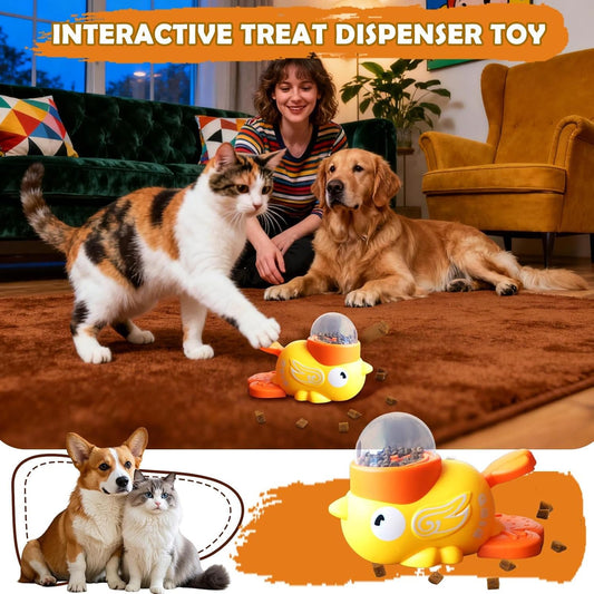 Treat Dispensing Dog Toys | Puzzle Slow Feeder | Pet Food Bowl Cat Treat Dispenser - for Puppy Kitten Small Medium Breed Training Boredom Travel Home Indoor