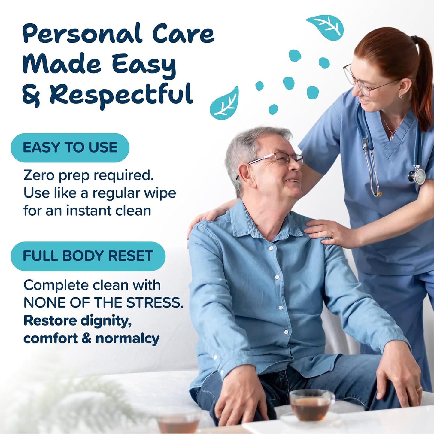 Body Wipes for Adults Bathing No Rinse 50pc XL - Ultra Thick Shower Travel Wipes for Personal Cleansing & Hygiene Essentials, Elderly Care, Incontinence Disposable Washcloths for Women Men