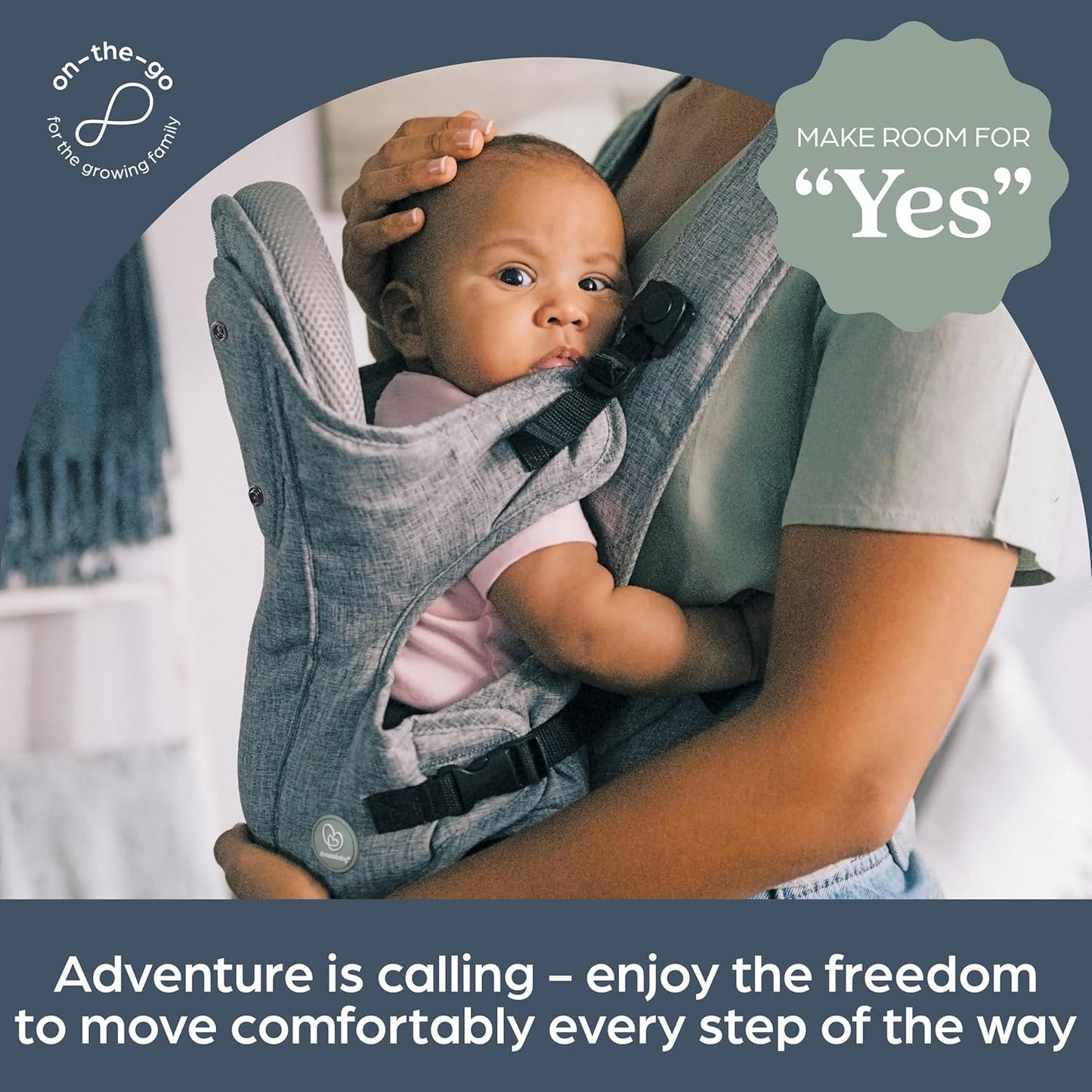 Dreambaby Oxford Adjustable 3-in-1 Position Baby Carrier - Comfortable and Stylish Baby Wrap for Newborns to Toddlers -Suitable for Children 7.5 – 33lbs (Approximately 3-12 Months of Age)