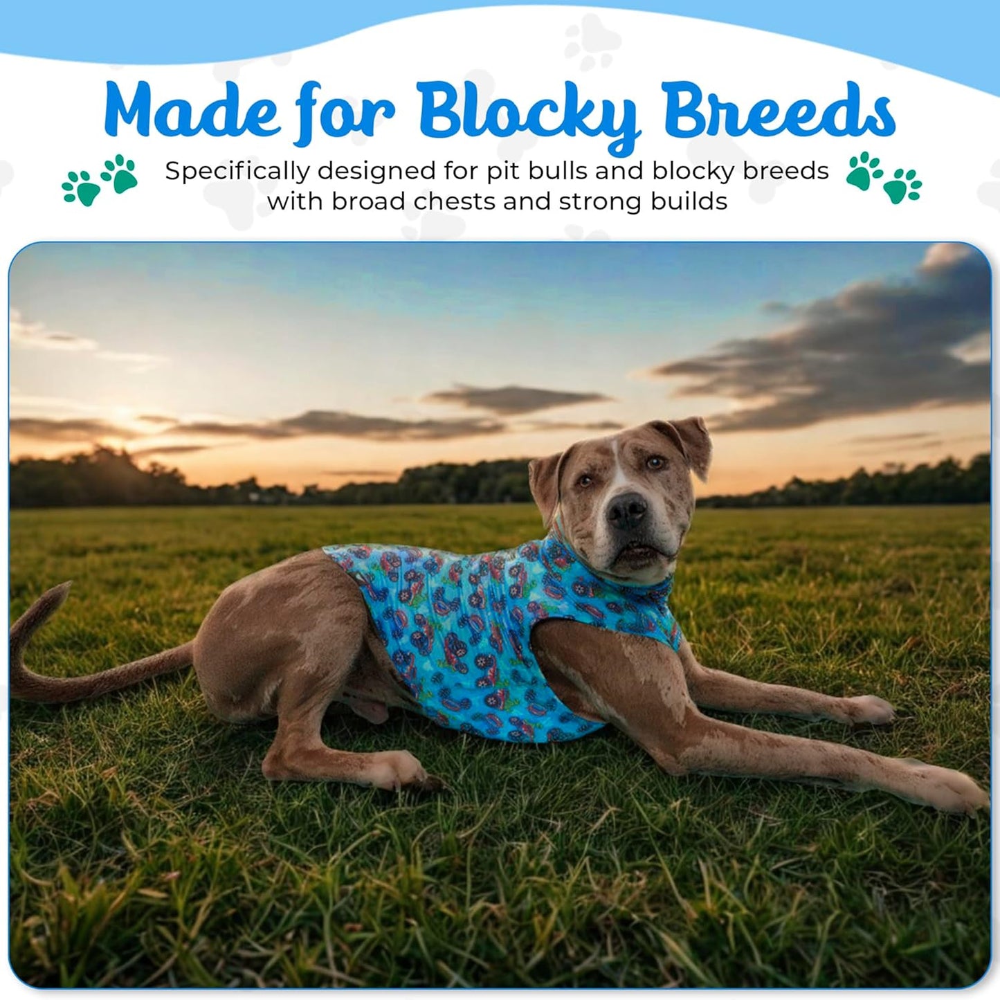 Tooth & Honey Dog Vest Shirt – Lightweight Sleeveless Summer Clothing for Pitbulls Large Breeds, Soft Anxiety Shirt, Breathable Sun Protection Pet Clothing