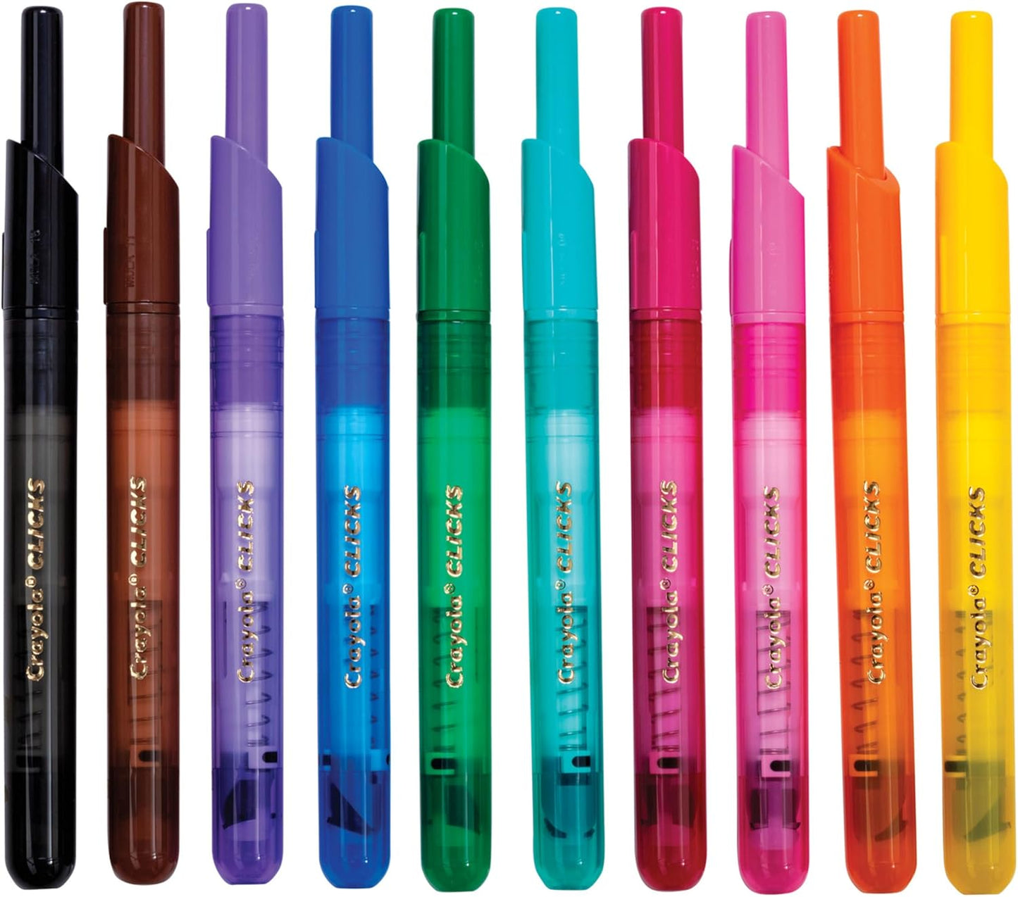 Crayola Clicks Retractable Tip Markers (10ct), Washable Cone Tip Art Marker Set, Easter Basket Stuffer Essentials, Easter Craft Supplies for Coloring Books, Ages 3+