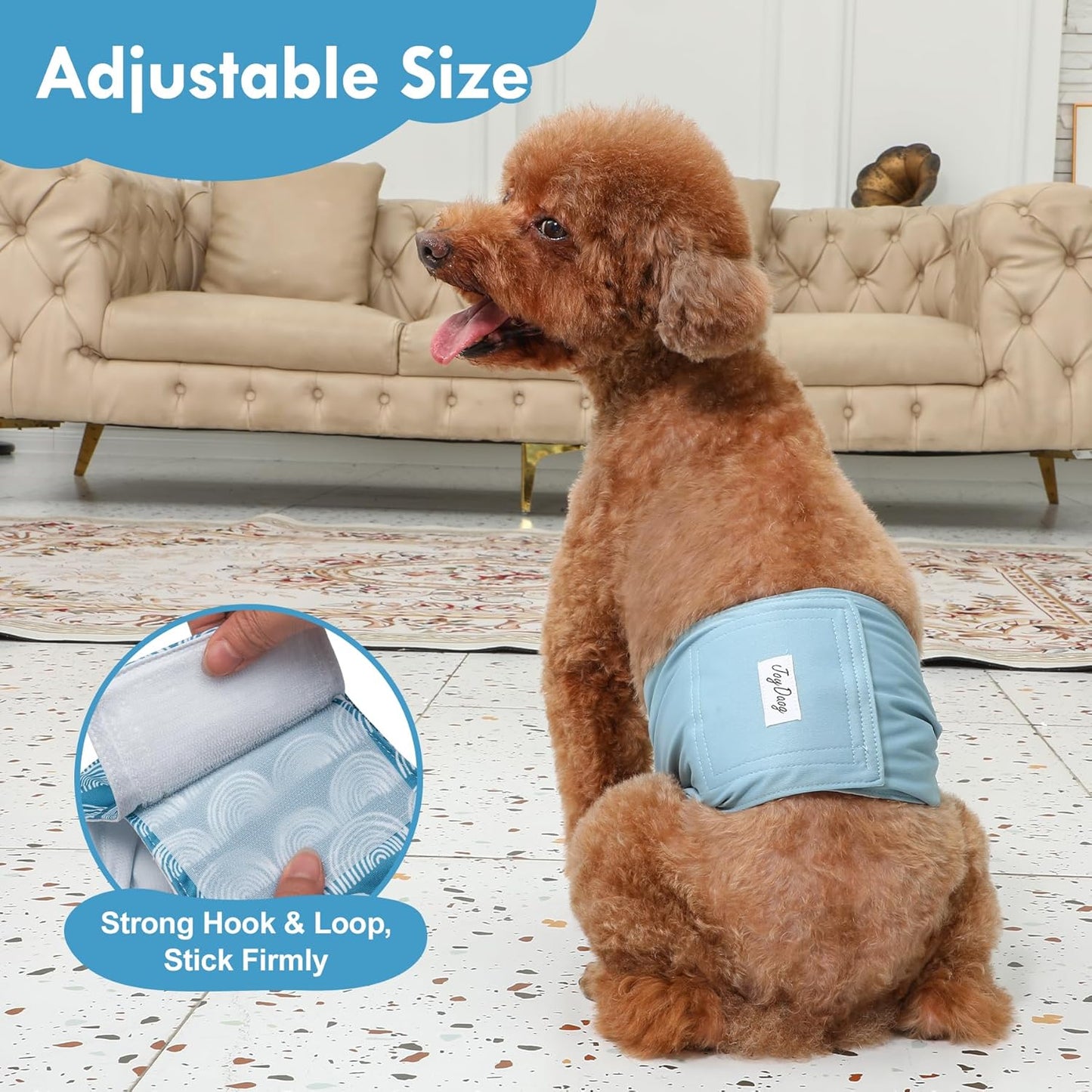 Reusable Dog Belly Bands for Male Dogs Diapers,5 Pack Premium Washable Dog Diapers Male Doggie Nappies Wrap,L