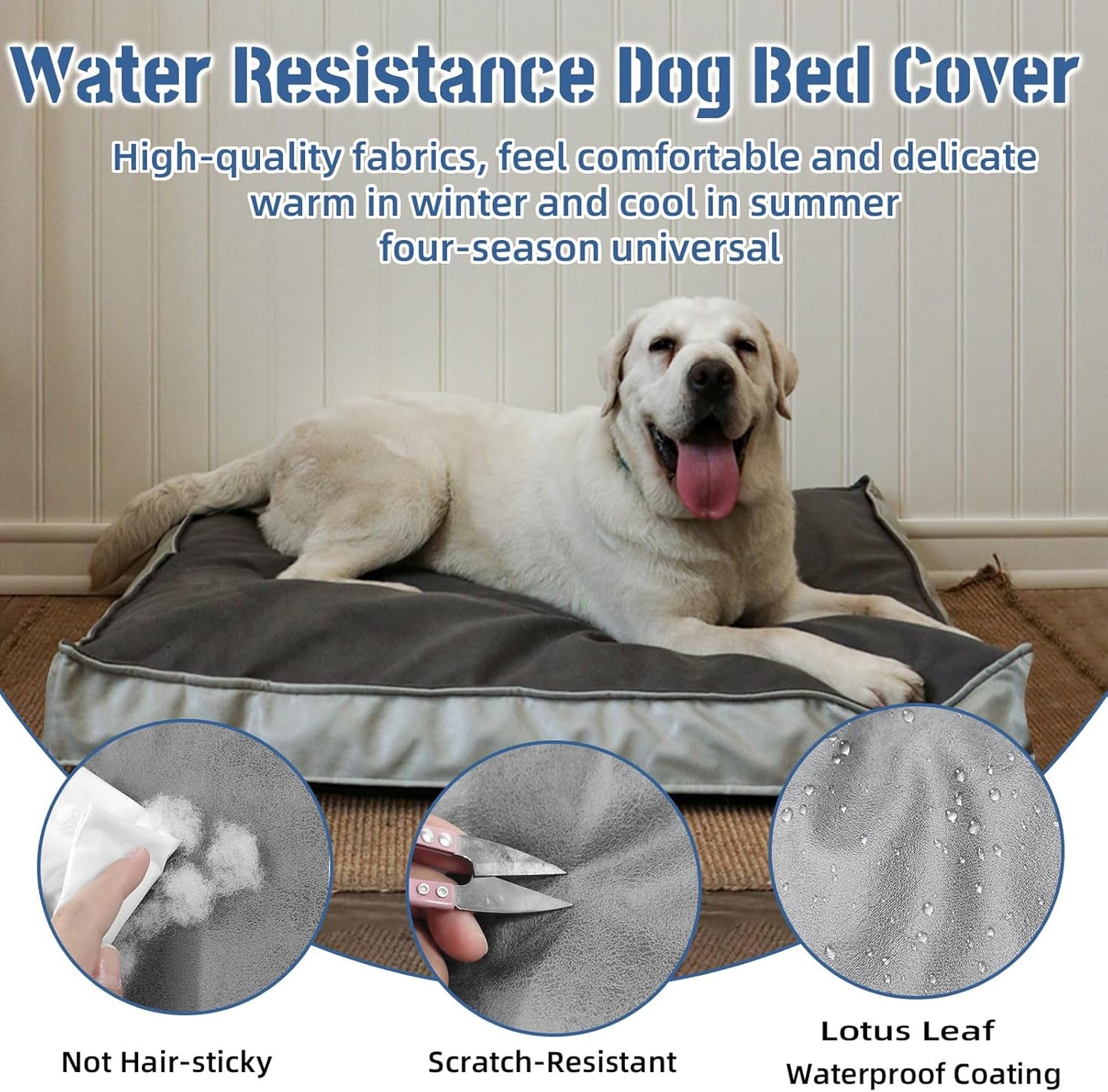 Dog Bed Cover, Comfortable and Quiet Dog Bed Covers for Pet Mat Bed,Washable Removable Cover，Faux Leather Pet Nest, 30" L x 20" W x 3" H ，Cover Only