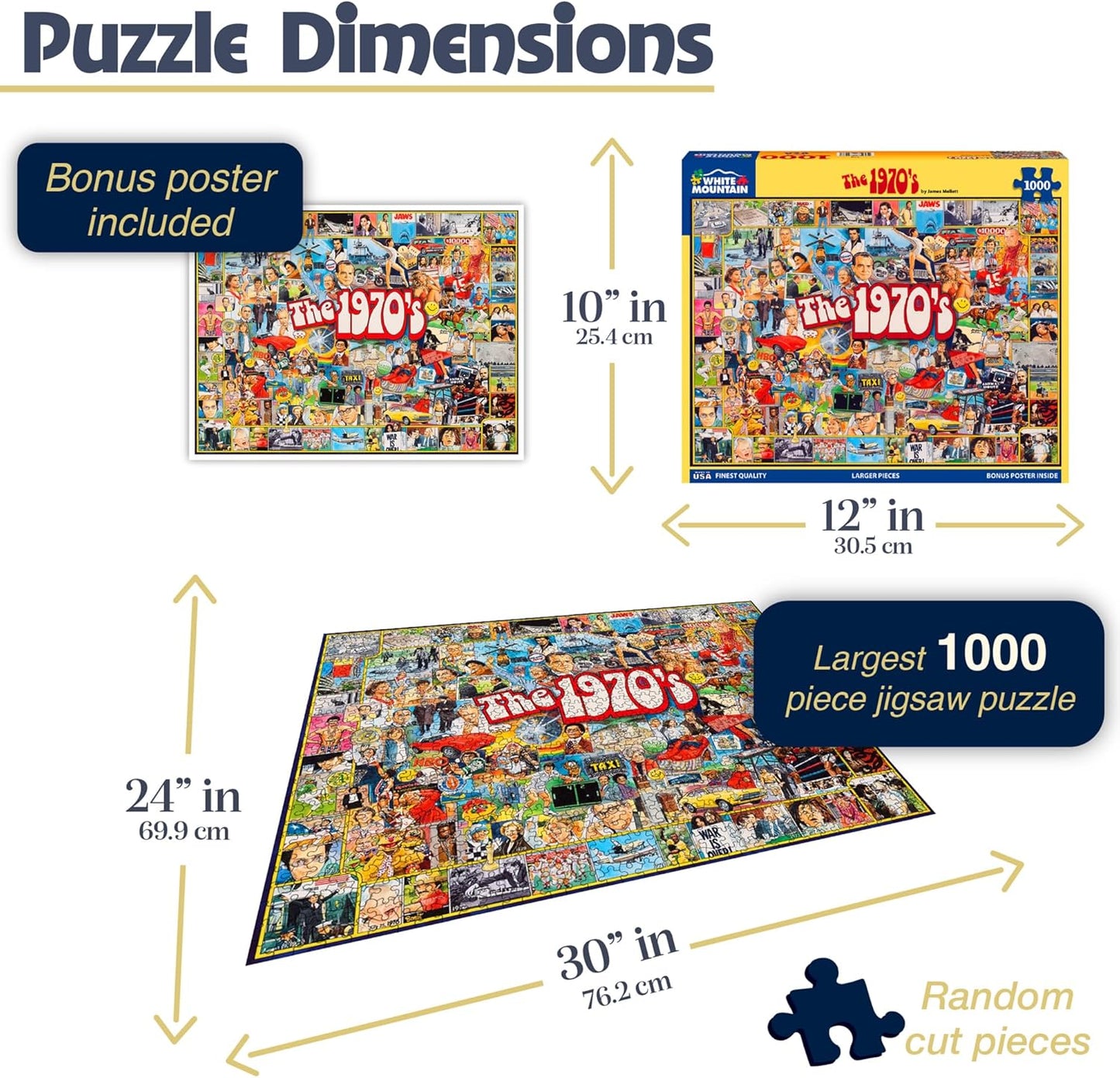 White Mountain Puzzles The Seventies - 70s Themed Jigsaw Puzzle - 1000 Pieces