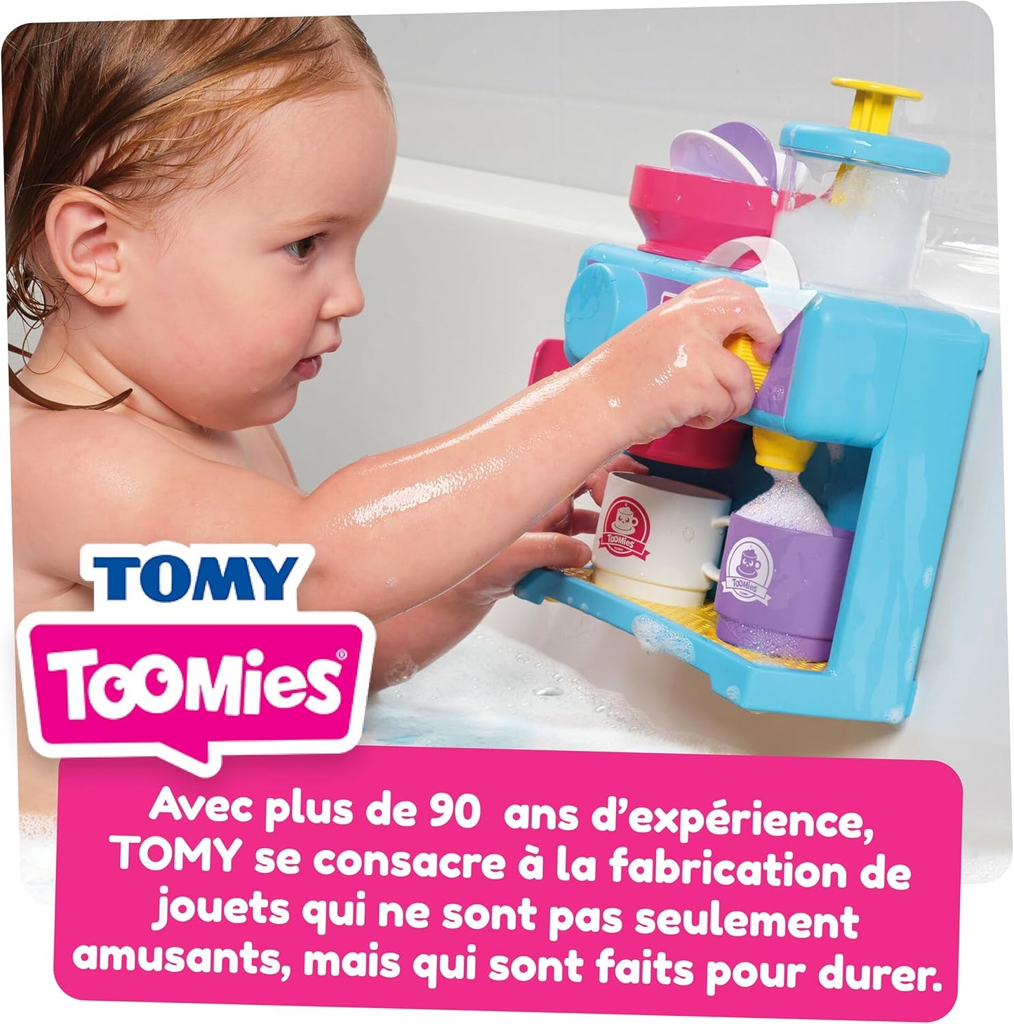 Toomies Bizak 30693547 Bathtub Coffee Maker with All Kinds of Accessories Such as Three Cups, Sugar Bowl, frother, Recommended for Children from 18 Months