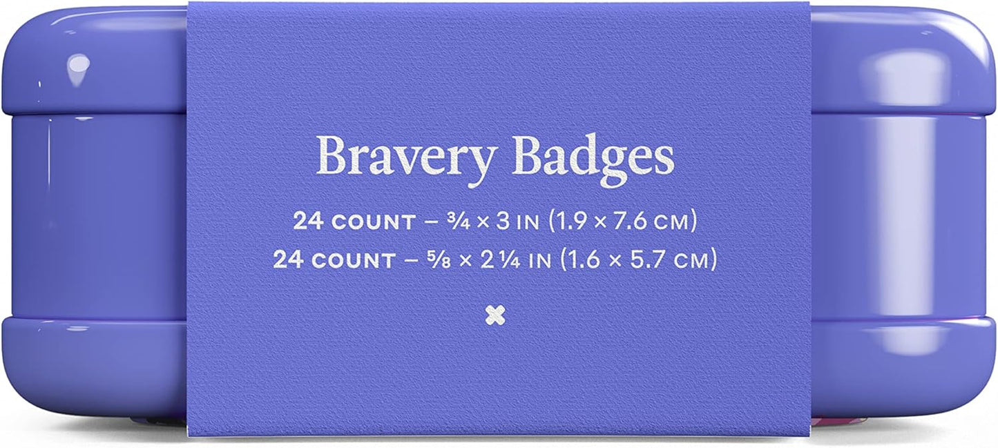 Welly Bandages | Adhesive Flexible Fabric Bravery Badges | Assorted Shapes for Minor Cuts, Scrapes, and Wounds | Colorful and Fun First Aid Tin | Dogs Patterns - 48 Count