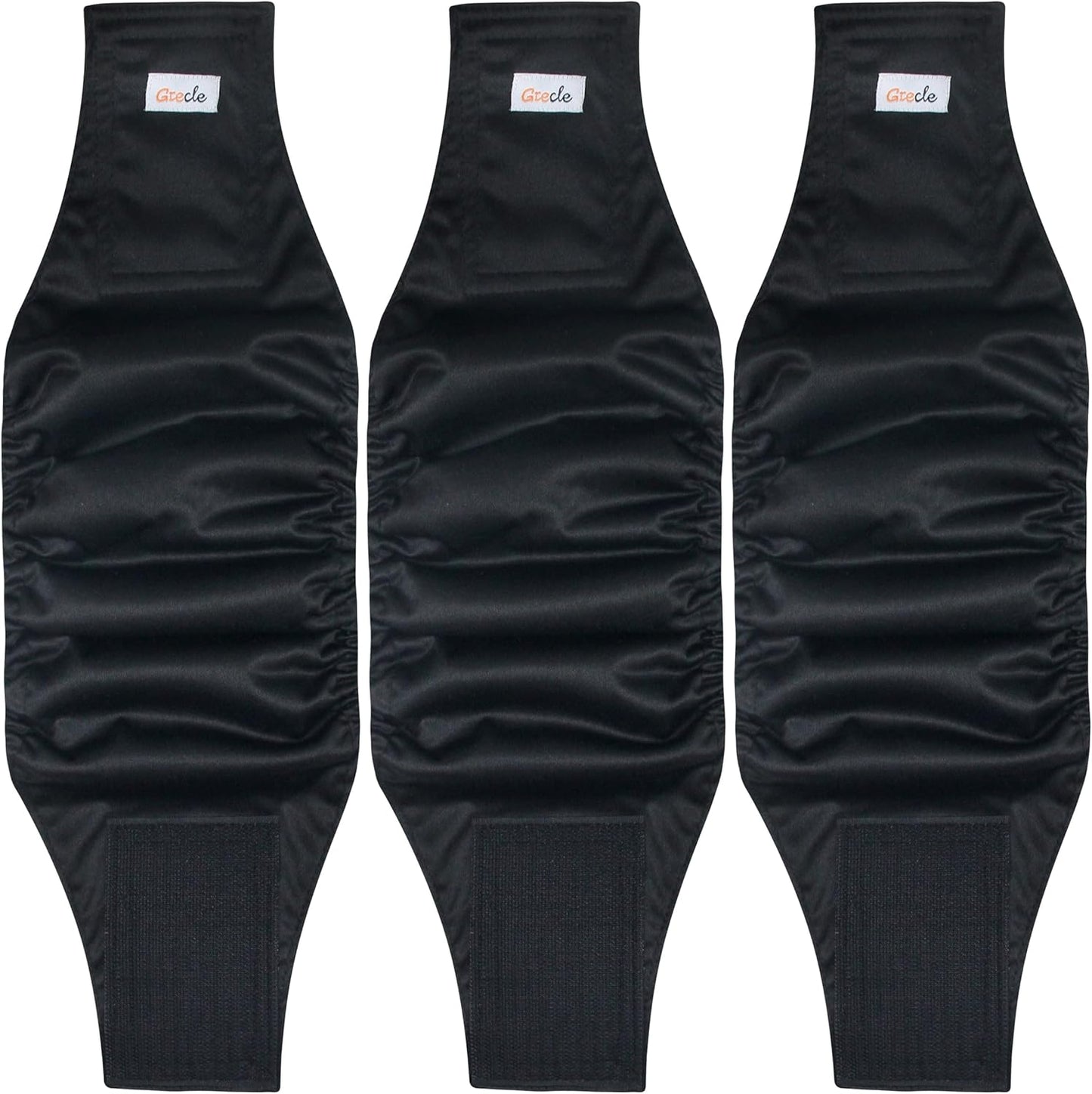 Reusable Dog Diapers Male 3Pcs, Premium Washable Belly Band for Male Dogs Large, High Absorbing Male Dog Wraps for Doggie in Incontinence, Excitable Urination and Training(Black, L)