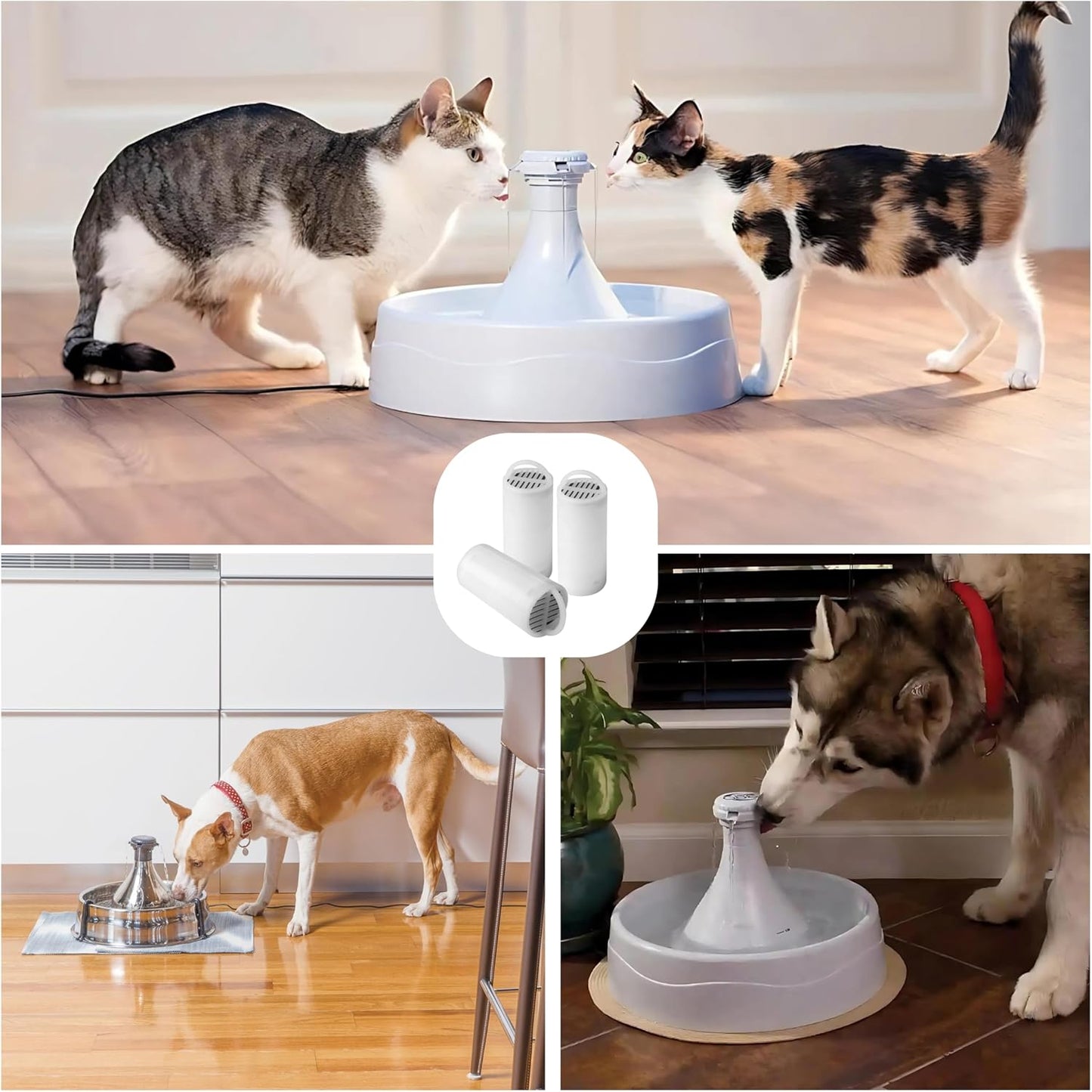 Nispira Charcoal Water Filter Replacements for Drinkwell 360 Pet Water Fountain, 24 Packs