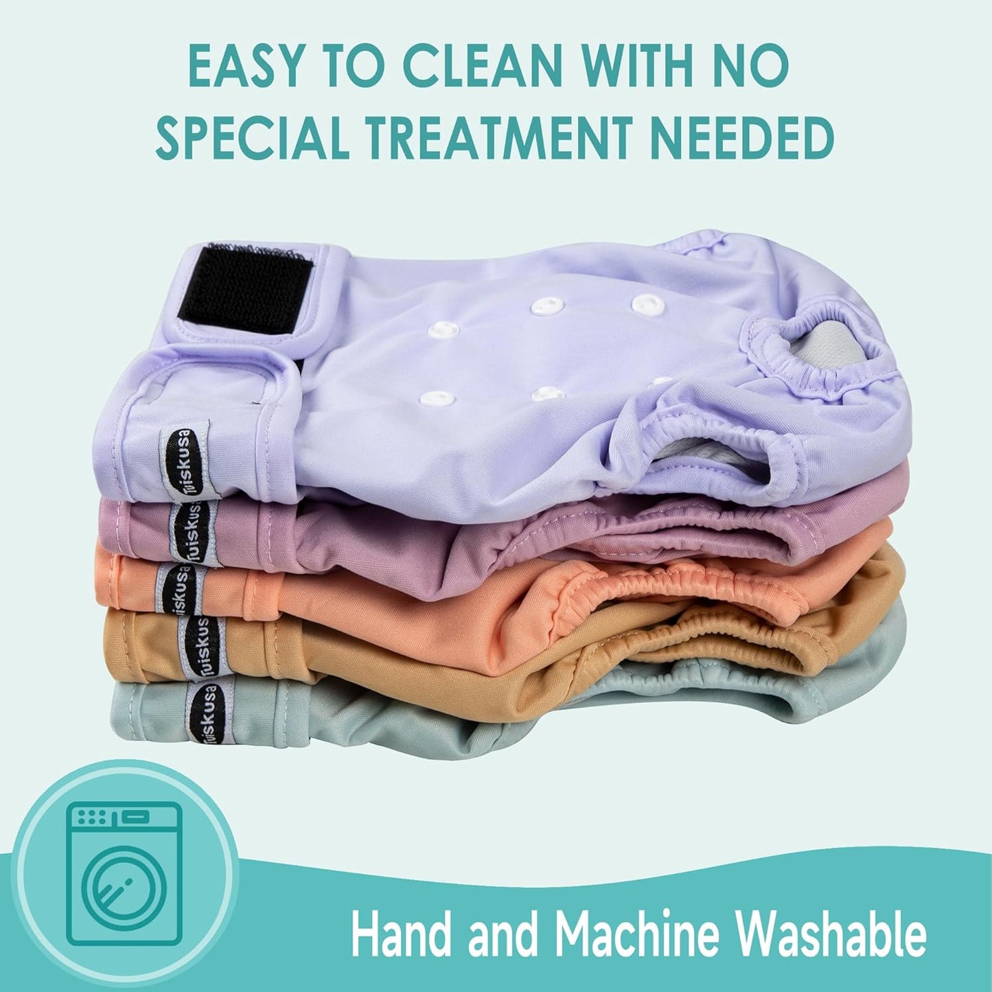 Reusable Washable Dog Diapers Female, Highly Absorbent Doggie Diapers, Size Adjustable Puppy Diapers for Dog Period Panties(5 Pack)