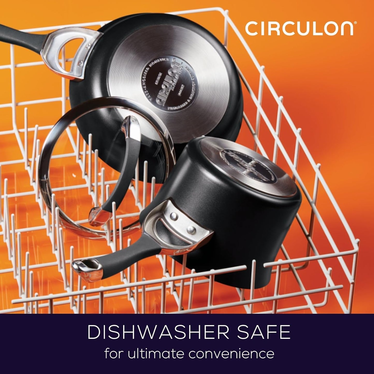Circulon Symmetry Hard Anodized Nonstick Cookware Pots and Pans Set, 11-Piece, Black