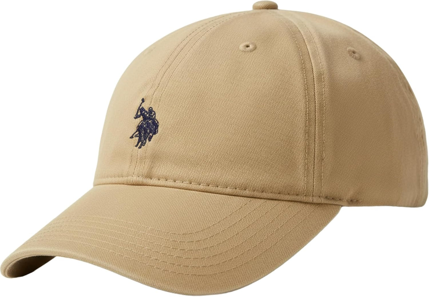 U.S. Polo Assn. mens U.s. Polo Assn. Washed Twill Cotton Adjustable Hat With Pony Logo and Curved Brim Baseball Cap, Khaki, One Size US