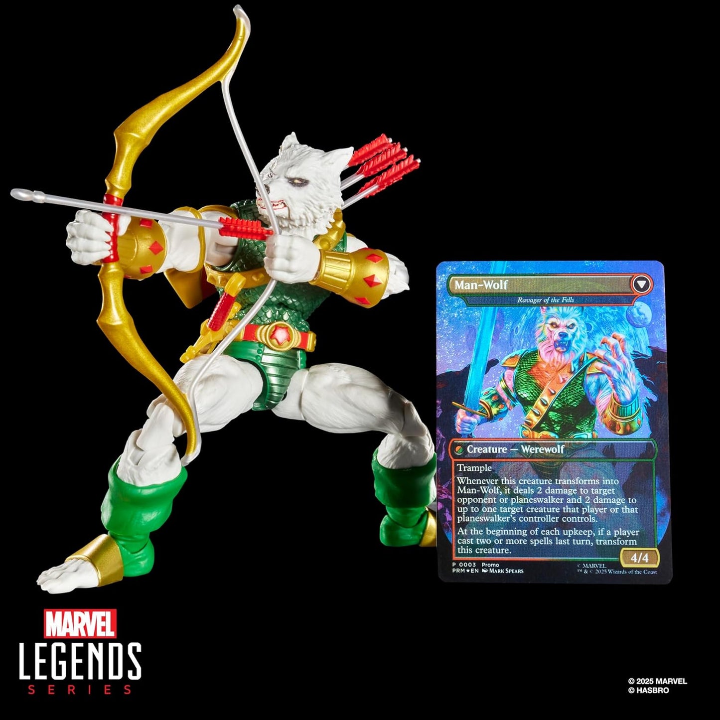 Marvel Legends Series Magic: The Gathering Man-Wolf, 6-Inch Spider-Man Action Figure Toy & Exclusive Foil Collectible Card Game Trading Card