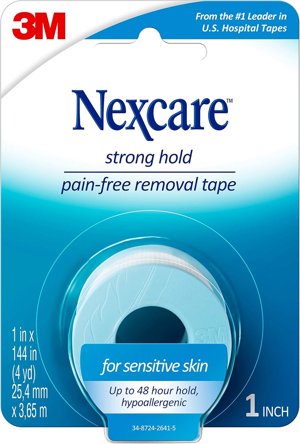 Nexcare Strong Yet Pain Free Tape, Tears Easily, For Sensitive Skin, 1 Roll