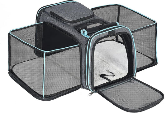 Pesen Expandable Dog & Cat Carrier, Airline Approved Soft Pet Carrier, Breathable & Collapsible Design, Ideal for Small Dogs, Cats, Rabbits and Other Small Animals – Larger Expansion Area for Comfort