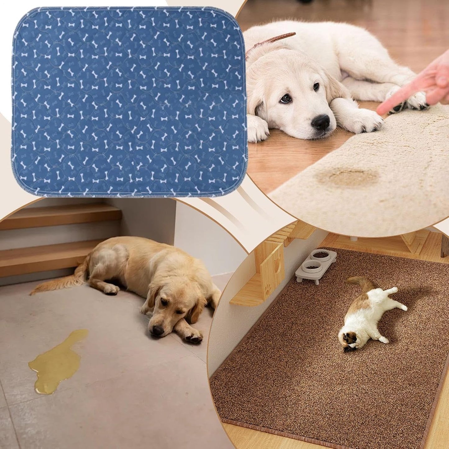 Dog Pee Pads,Leakproof Strong Absorbent - Extra Heavy Absorbency Washable Underpad | for Small Medium Dog Potty Bed Sofa Crate Car Whelping Bed Car
