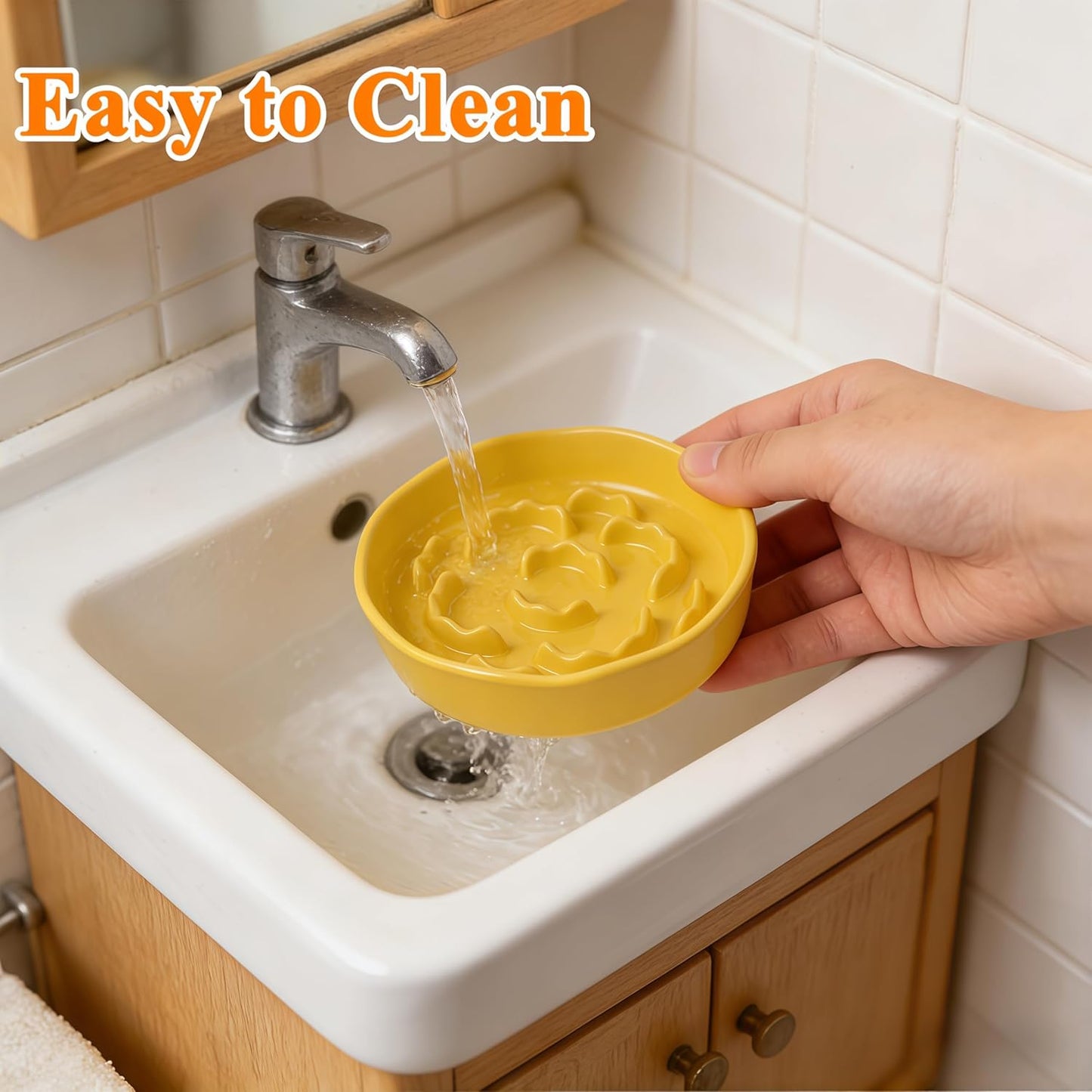 Slow Feeder Dog Bowl – 1.5-Cup Ceramic Feeding Bowl for Small and Medium Breed, Puzzle Dog Food Bowl for Fast Eater, Microwave-Safe, Non-Slip, Dishwasher(2 Pack)