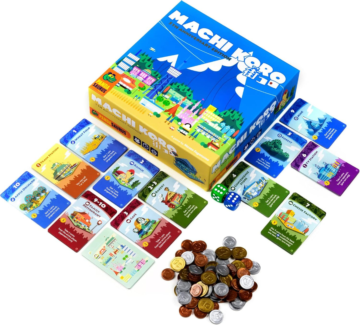 Machi Koro Board Game The Ultimate City-Building Game! Fast-Paced Dice Rolling Strategy Game for Kids and Adults, Ages 8+, 2-4 Players, 30 Minute Playtime, Made by Pandasaurus Games