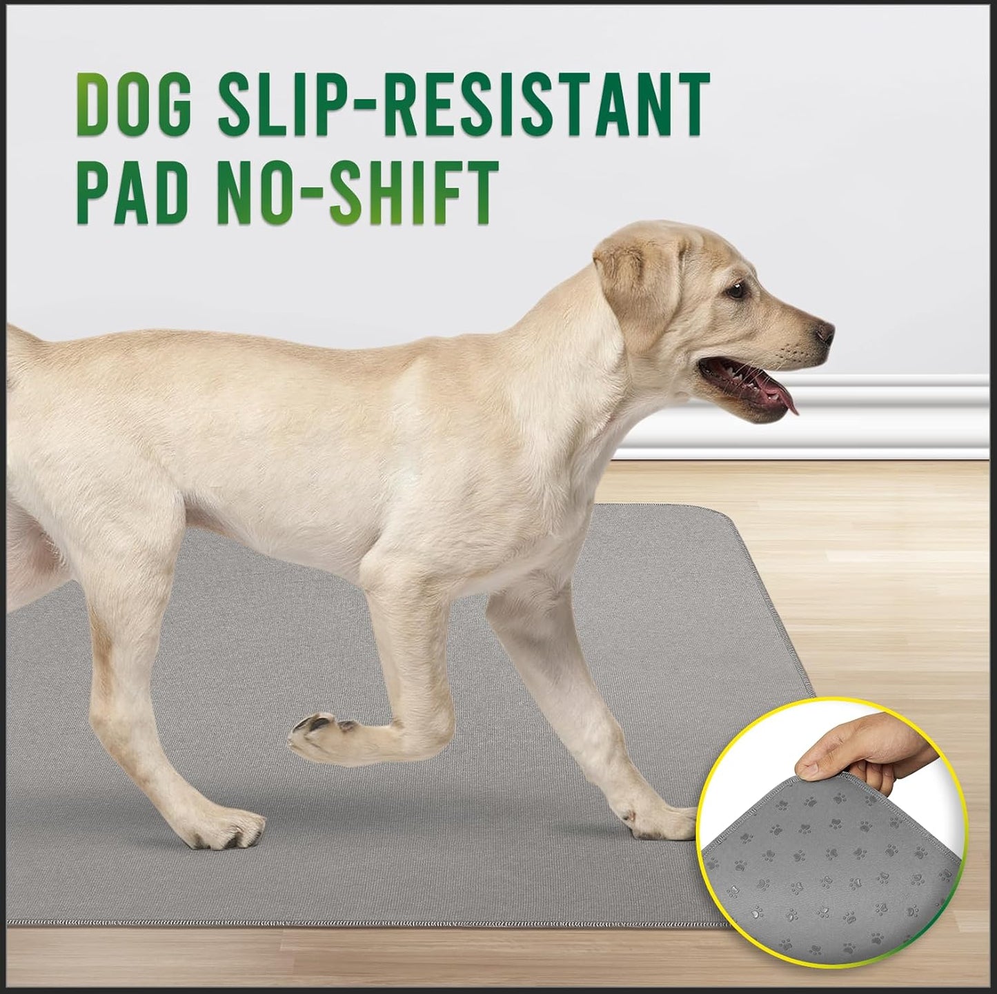 Washable Pee Pads for Dogs, Reusable Puppy Potty Training Pad, Ultra-Soft, Absorbs 2X Faster & High-Capacity, Leakproof, Non-Slip, Waterproof Pet Mat for Crate & Floor, 18x24 inch, 2 Pack