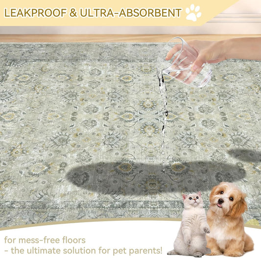 Washable Pee Pads for Dogs and Cats - 100% Waterproof Leakproof Reusable Puppy Pads, Super Absorbent & Non-Slip Whelping Training Pads Litter Mat for Furniture Protector Pet Housebreaking