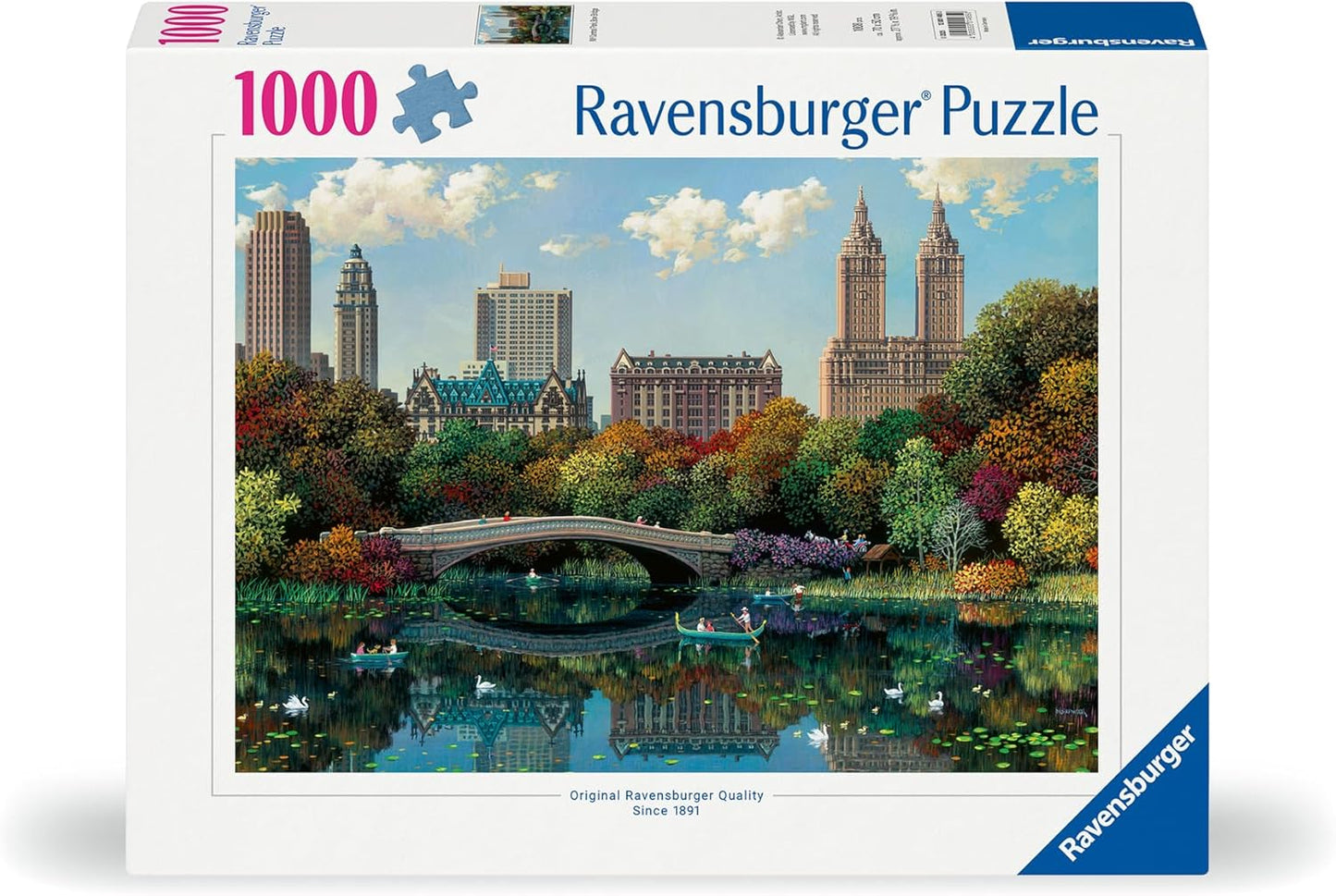 Ravensburger NY Central Park, Bow Bridge 1000 Piece Jigsaw Puzzle | Relaxing Activity | Unique and Perfectly Fitting Pieces, Durable Puzzle for Adults