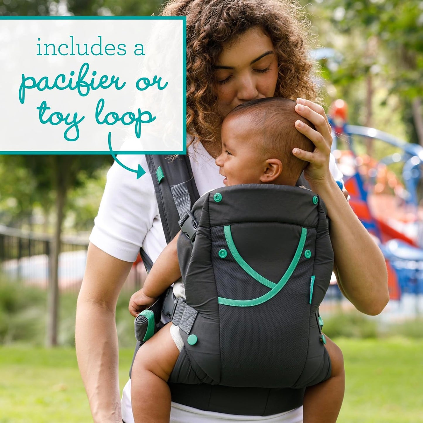Infantino Carry On Active Baby Carrier, Ergonomic Multi-Pocket Baby Carrier for Newborn to Toddler 8-40 lbs with Padded Straps, Lumbar Belt Storage & Pacifier Loop, Registry Essential, Gray