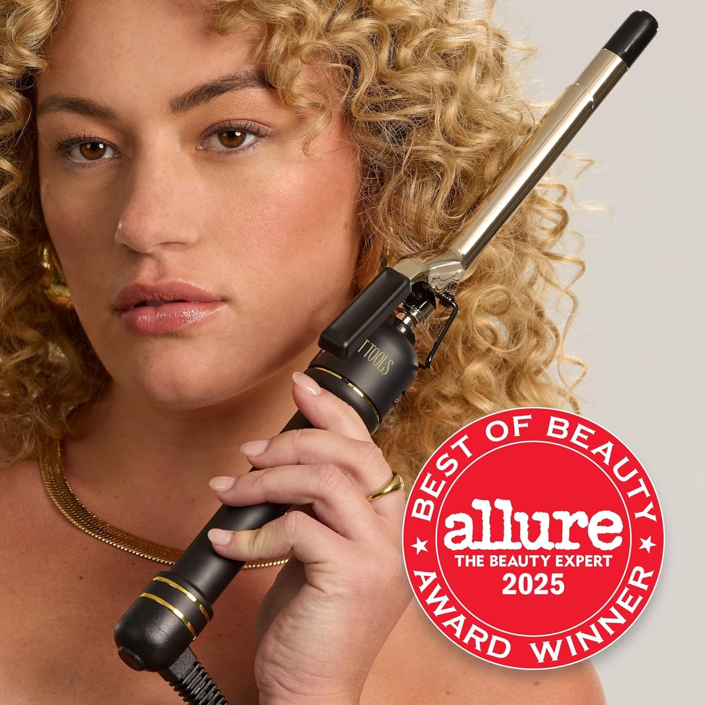 HOT Tools 24K Gold Professional 1 1/2" Extended Barrel Curling Iron with Clamp for Bouncy Curls, Faster Styling, Less Damage & Long-Lasting Results