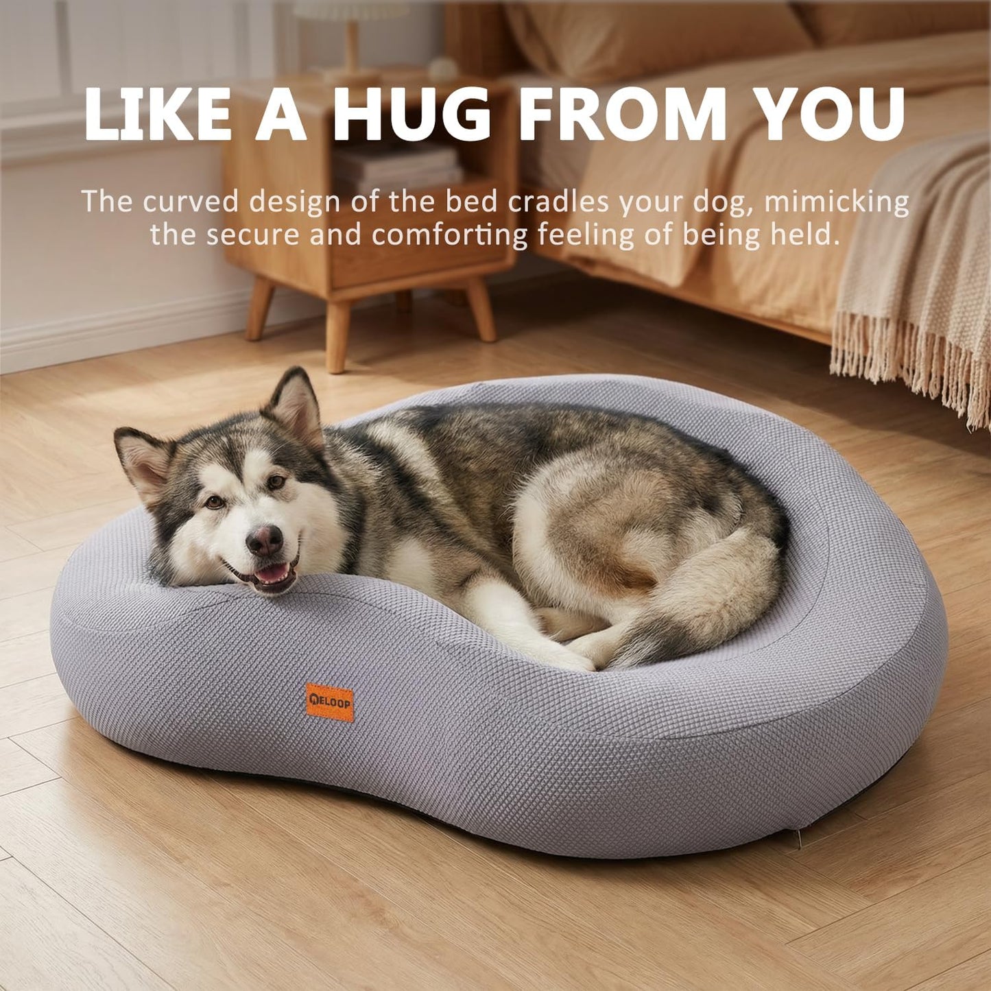 Talc-Free Memory Foam Orthopedic Dog Bed Pet Sofa - Washable Large Water Resistant Dog Cat Couch Sofa, Gray