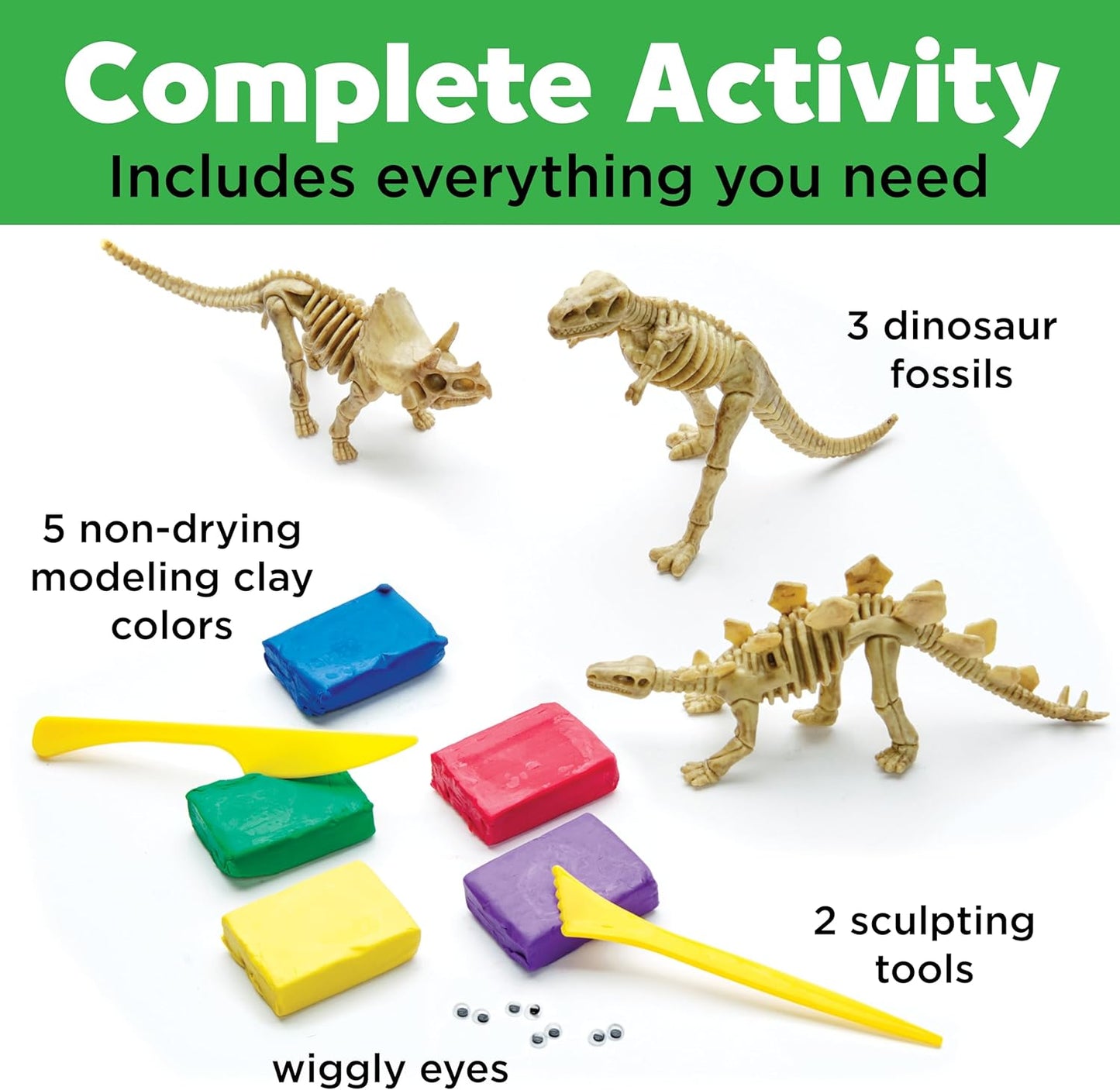 Creativity for Kids Create with Clay Dinosaurs: Sensory Craft, Creative Toy, Dinosaur Children's Toy, Boy Gifts, Easter Basket Stuffers for Kids (Ages 5+)