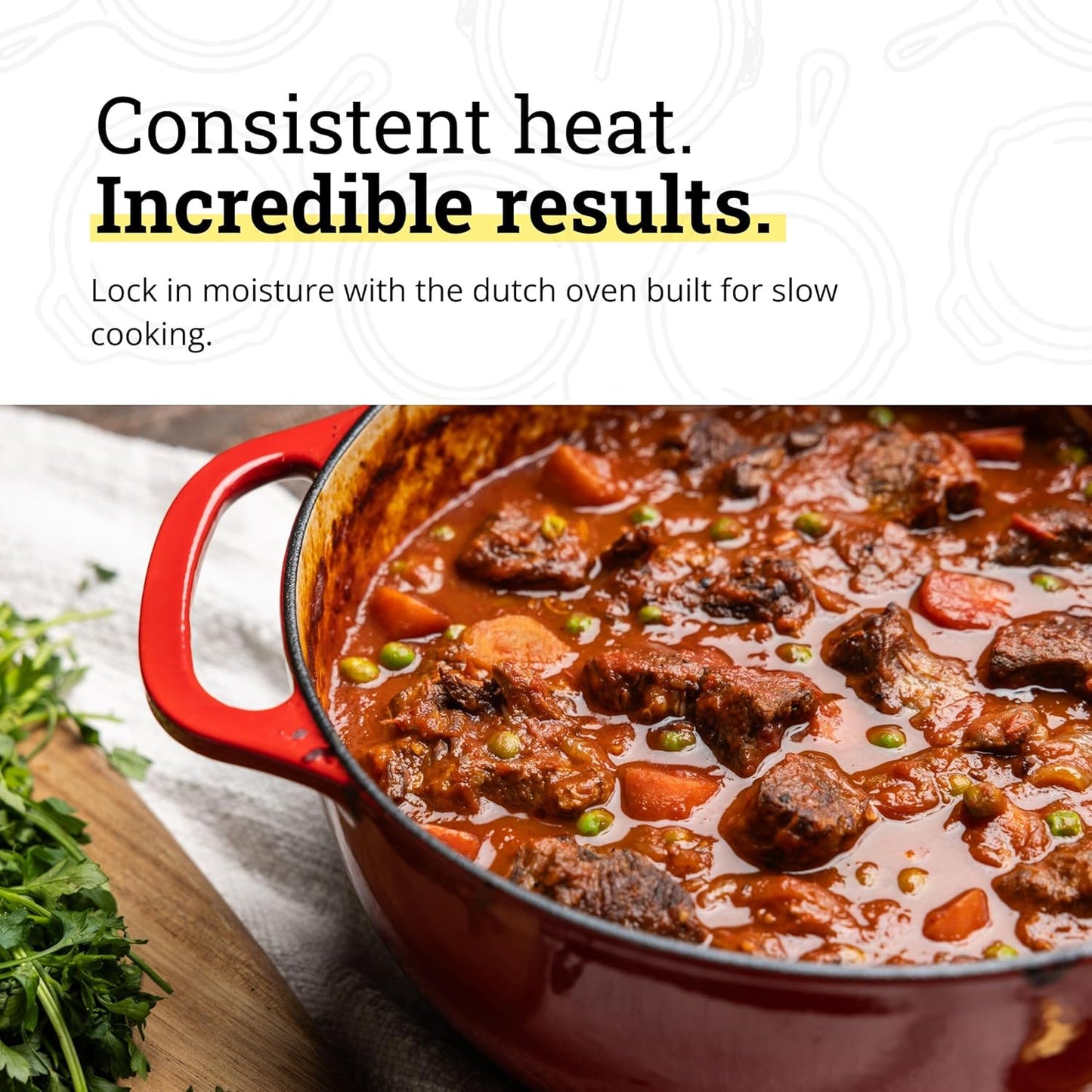 Lodge Essential Enamel Cast Iron Dutch Oven - Perfect for Bread Baking, Braising, Marinating & Slow Cooking - Features Moisture-Sealing Lid & Dual Handles - Kitchen Essentials - 6 Quarts - Island Spice Red