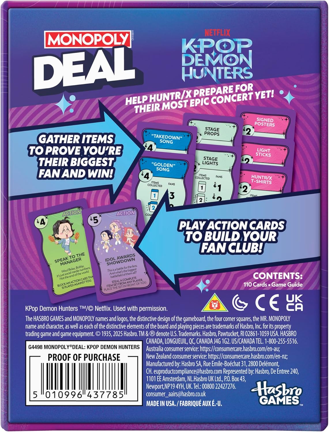 Monopoly Deal: Kpop Demon Hunters Card Game | Family Games for Kids, Tweens, Teens, and Adults | 2-5 Players | 15 mins. | Easter Gifts for Boys and Girls, Ages 8+