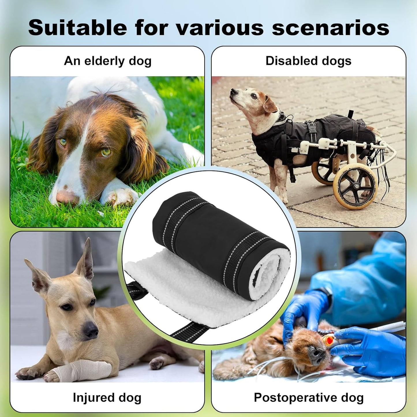 LARGE DOG HIND LEG SUPPORT SLING - Adjustable Dog Lift Harness for Senior, Injured, or Post-ACL Surgery Rehabilitation (Small)