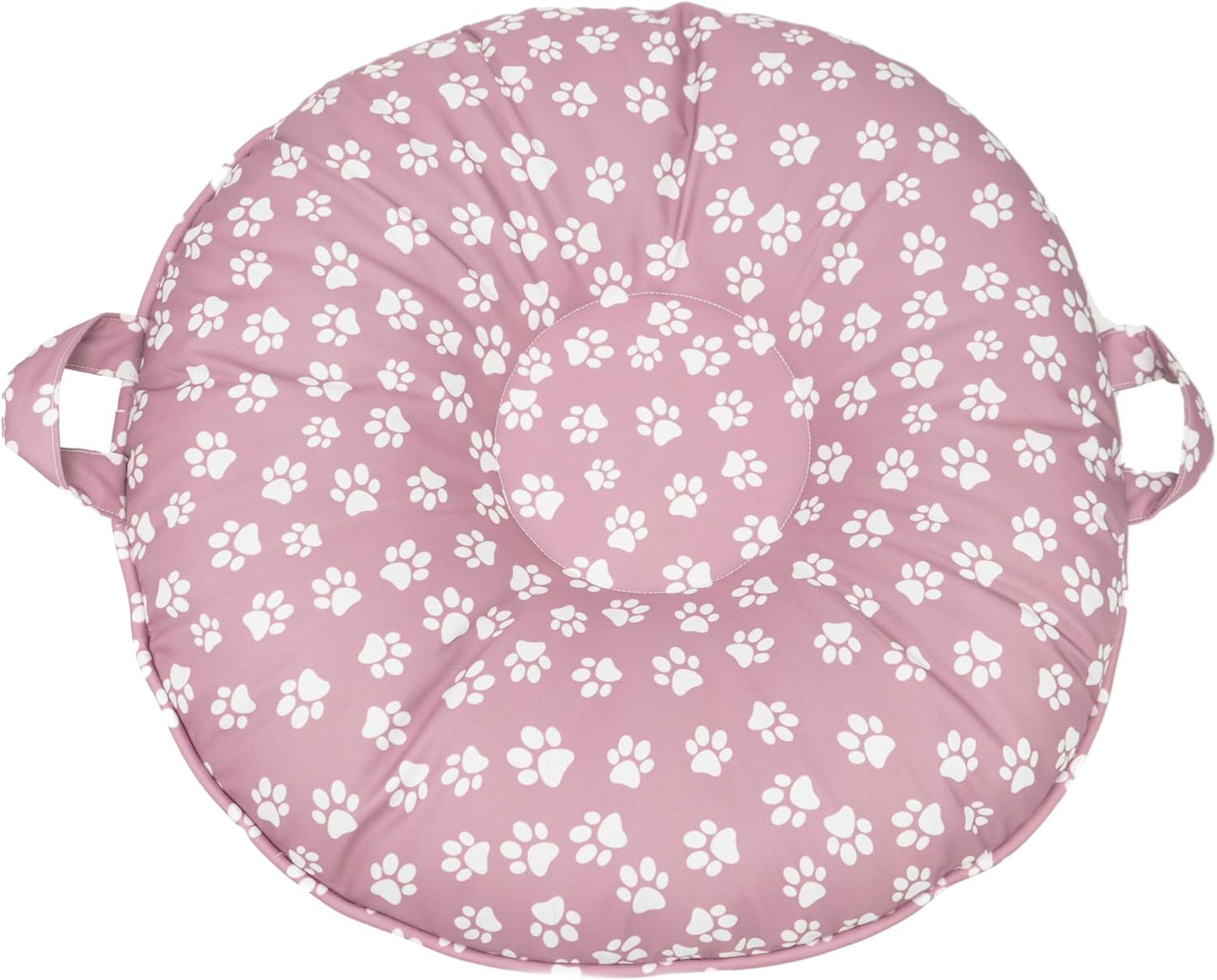 Pamper Your Pup or Kitty Cozy Round with Removable Cover Machine Washable Dog and Cat Bed Durable & Comfortable (Medium, Paw Prints)