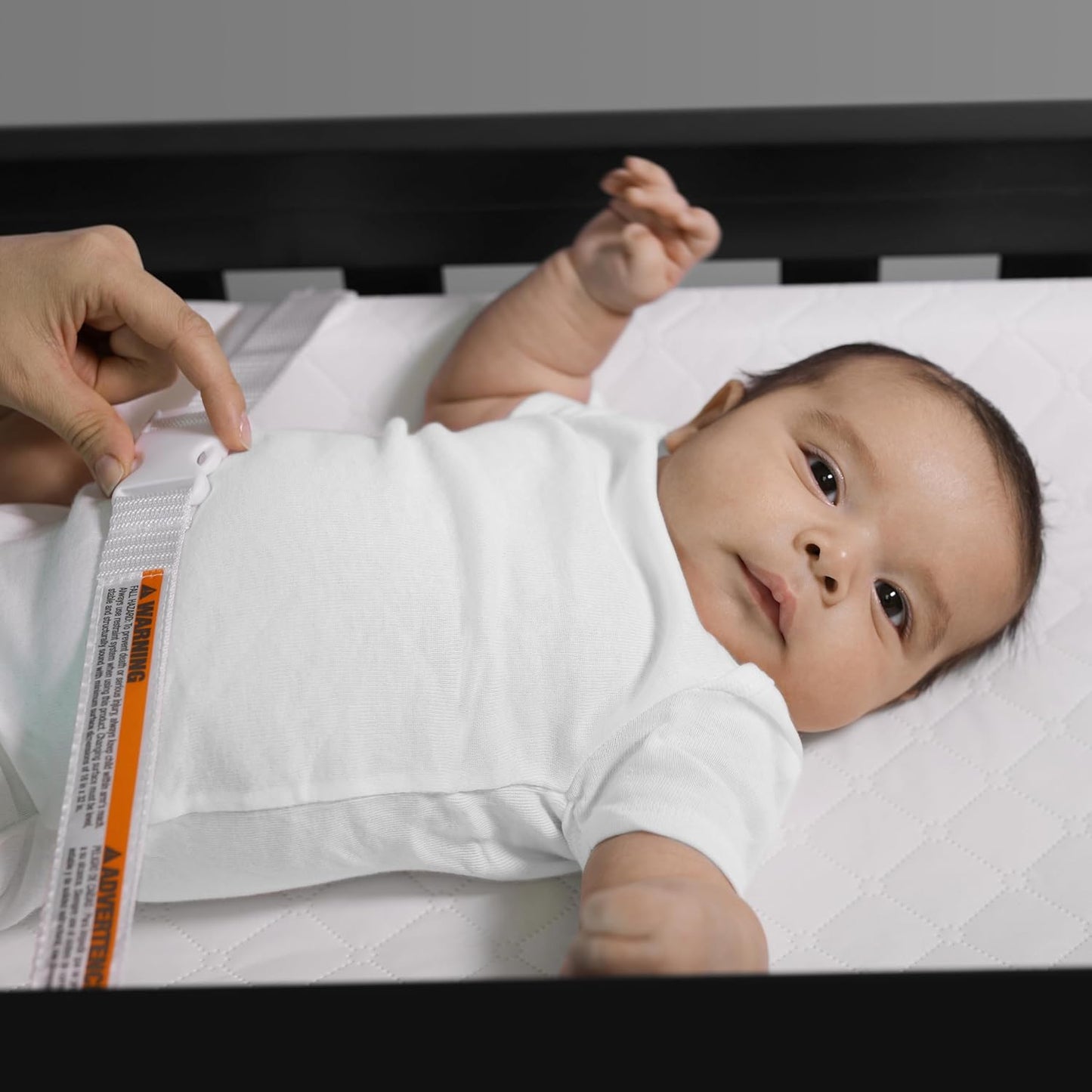 Ingenuity Contoured Changing Pad – Includes Waterproof Changing Liner and Safety Fastening Strap with Quick-Release Buckle